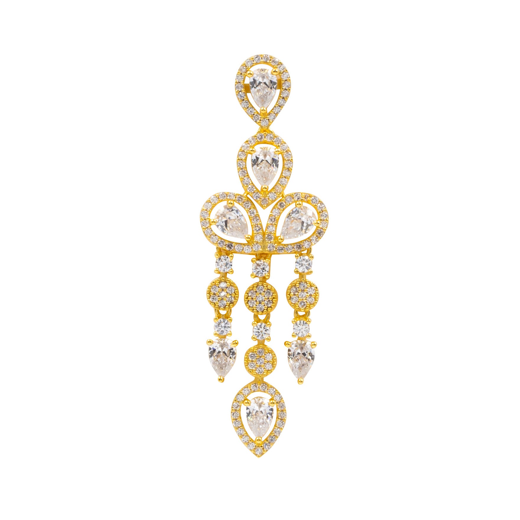 24ct Gold Layered Stone Necklace with stud PMSNS4W-0021, PMSHST14W-052