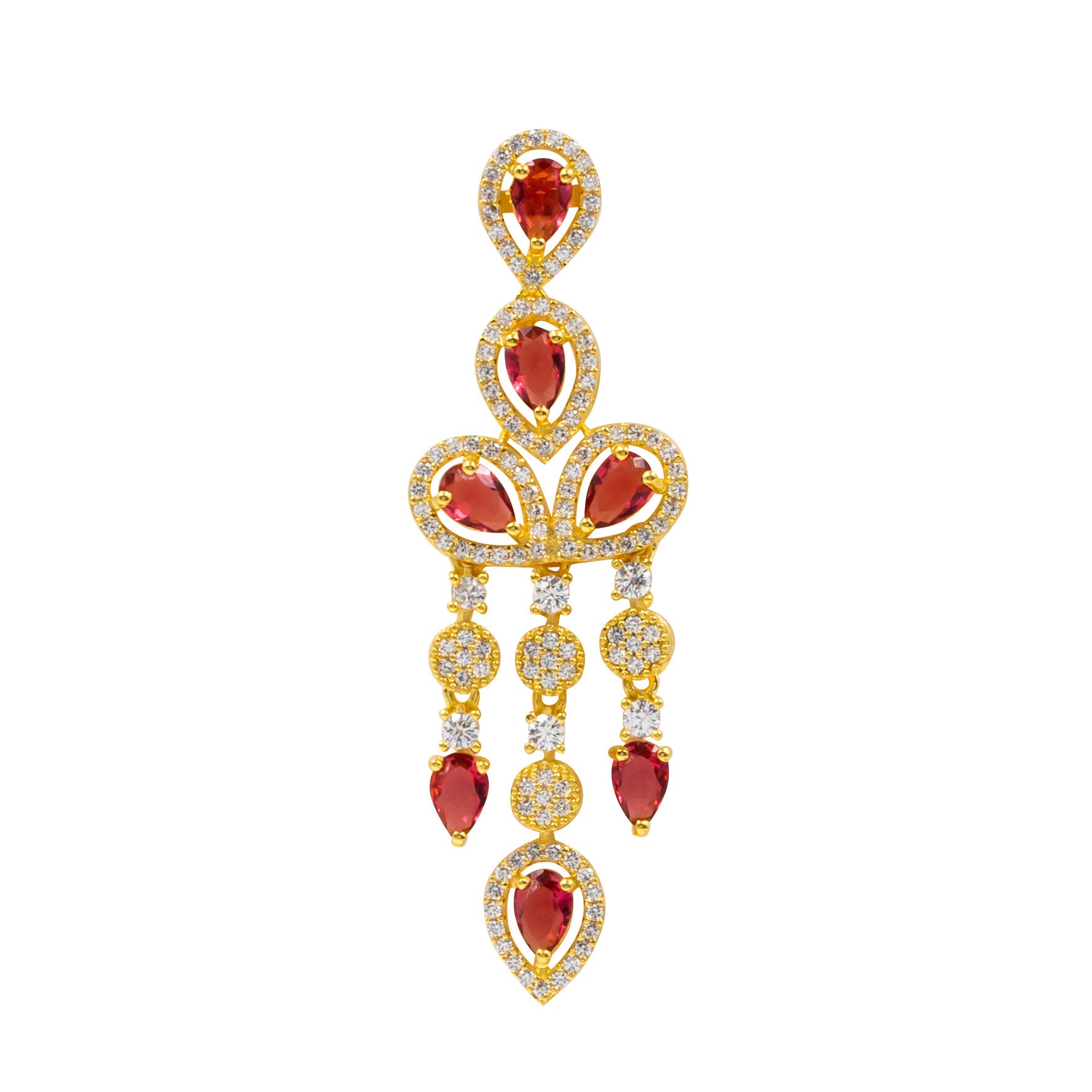 24ct Gold Layered Stone Necklace with stud PMSNS4WX-0021, PMSHST14WX-052