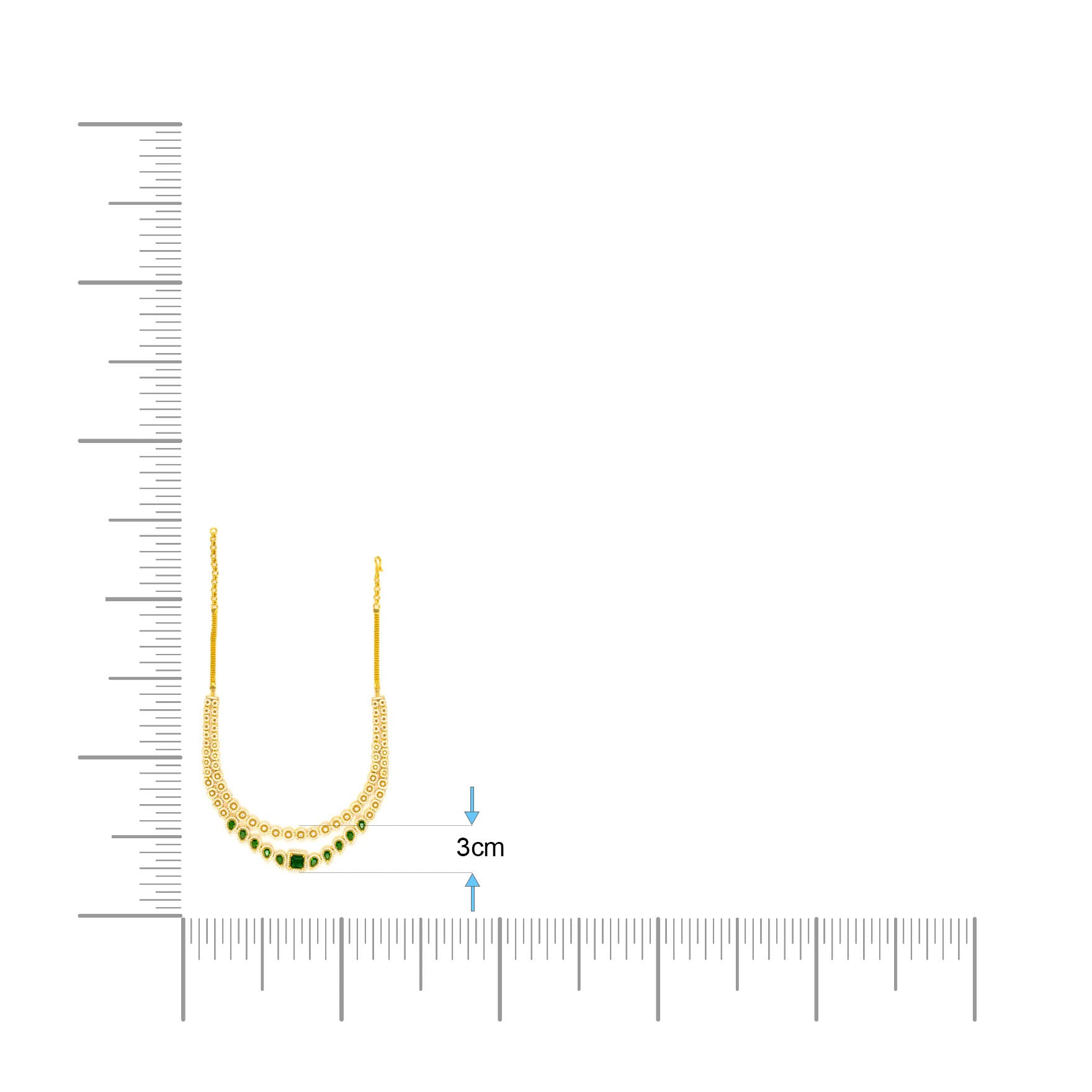 24ct Gold Layered Stone Necklace with stud PMSNS9WG-0021, PMSHST20WG-082