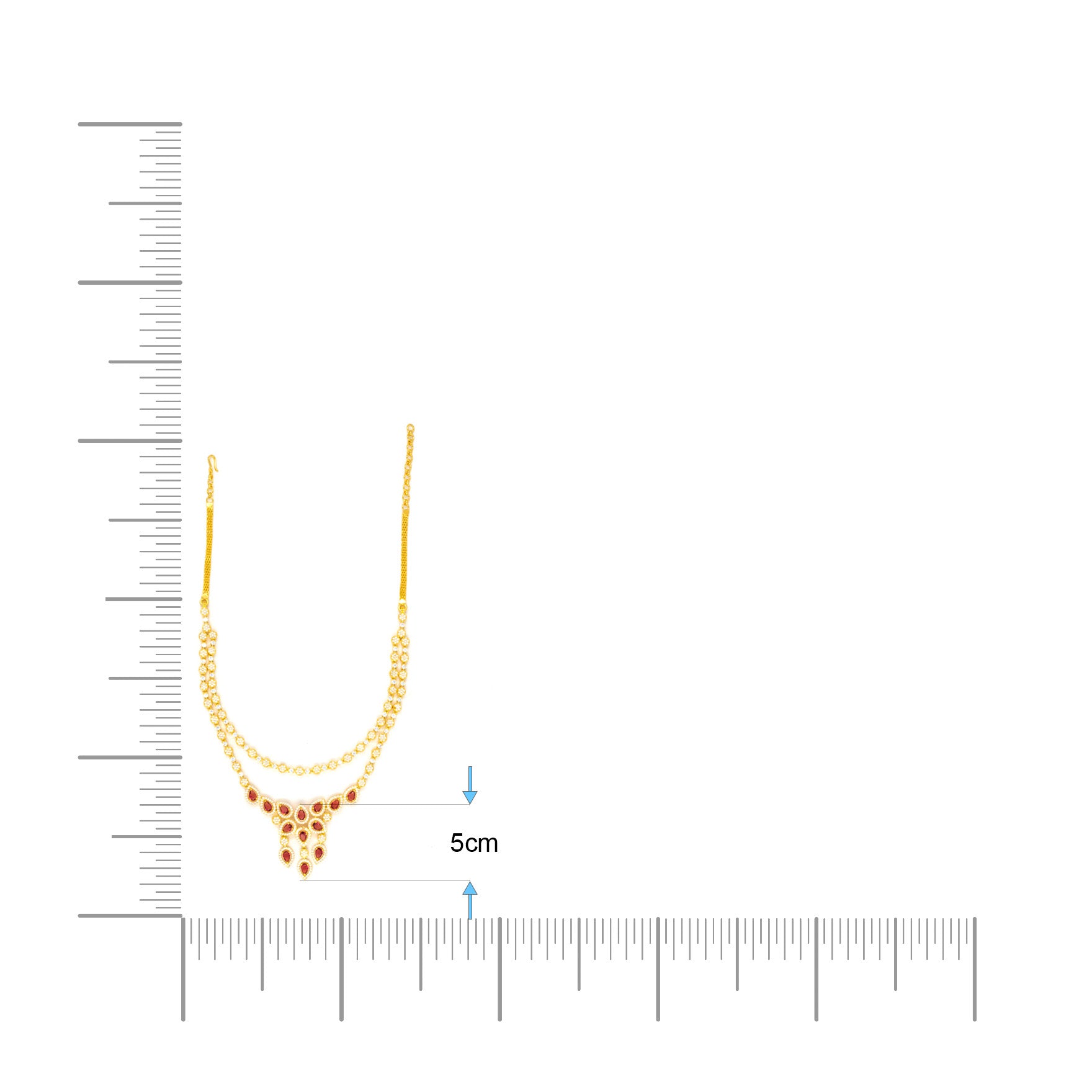 24ct Gold Layered Stone Necklace with stud PMSNS4WX-0021, PMSHST14WX-052