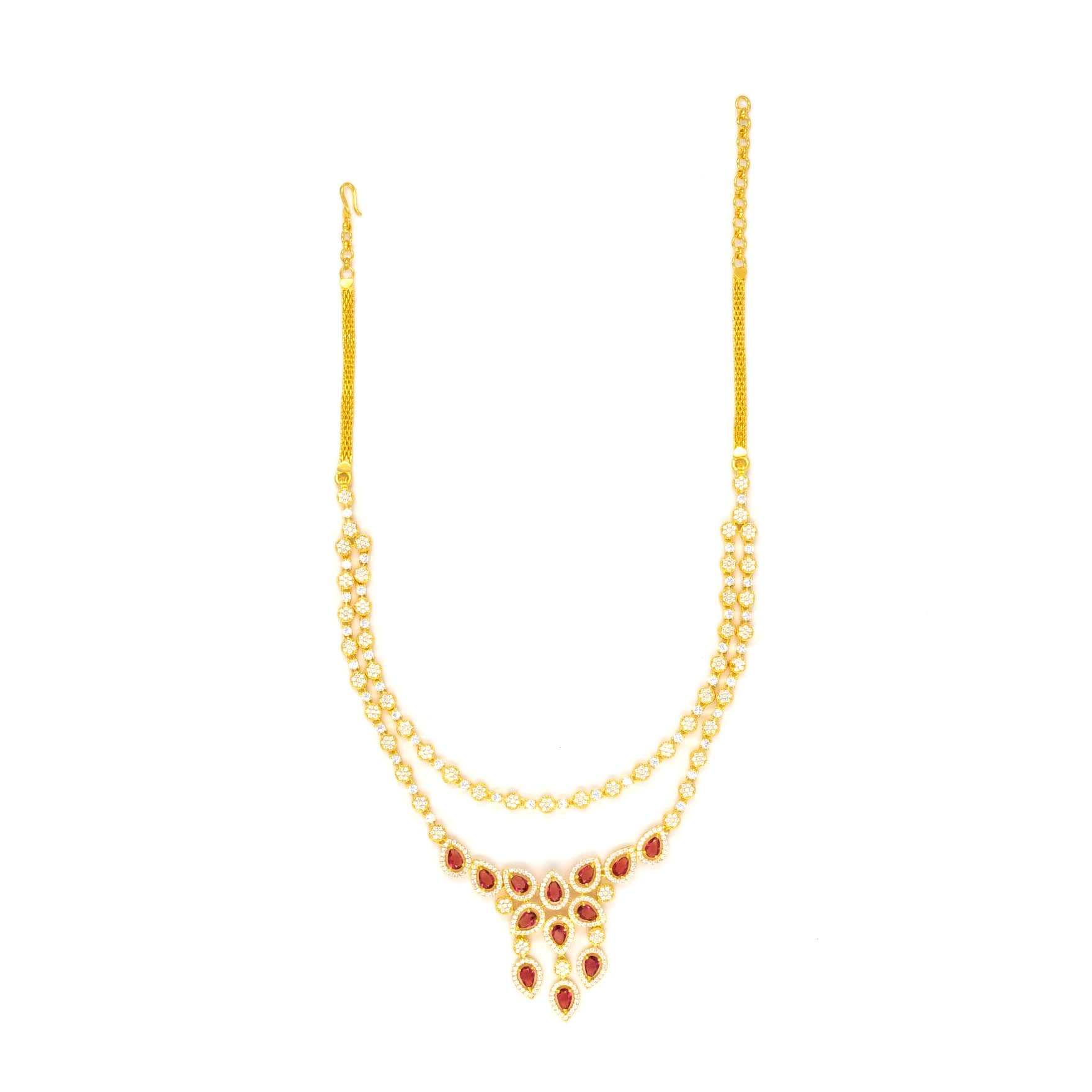 24ct Gold Layered Stone Necklace with stud PMSNS4WX-0021, PMSHST14WX-052