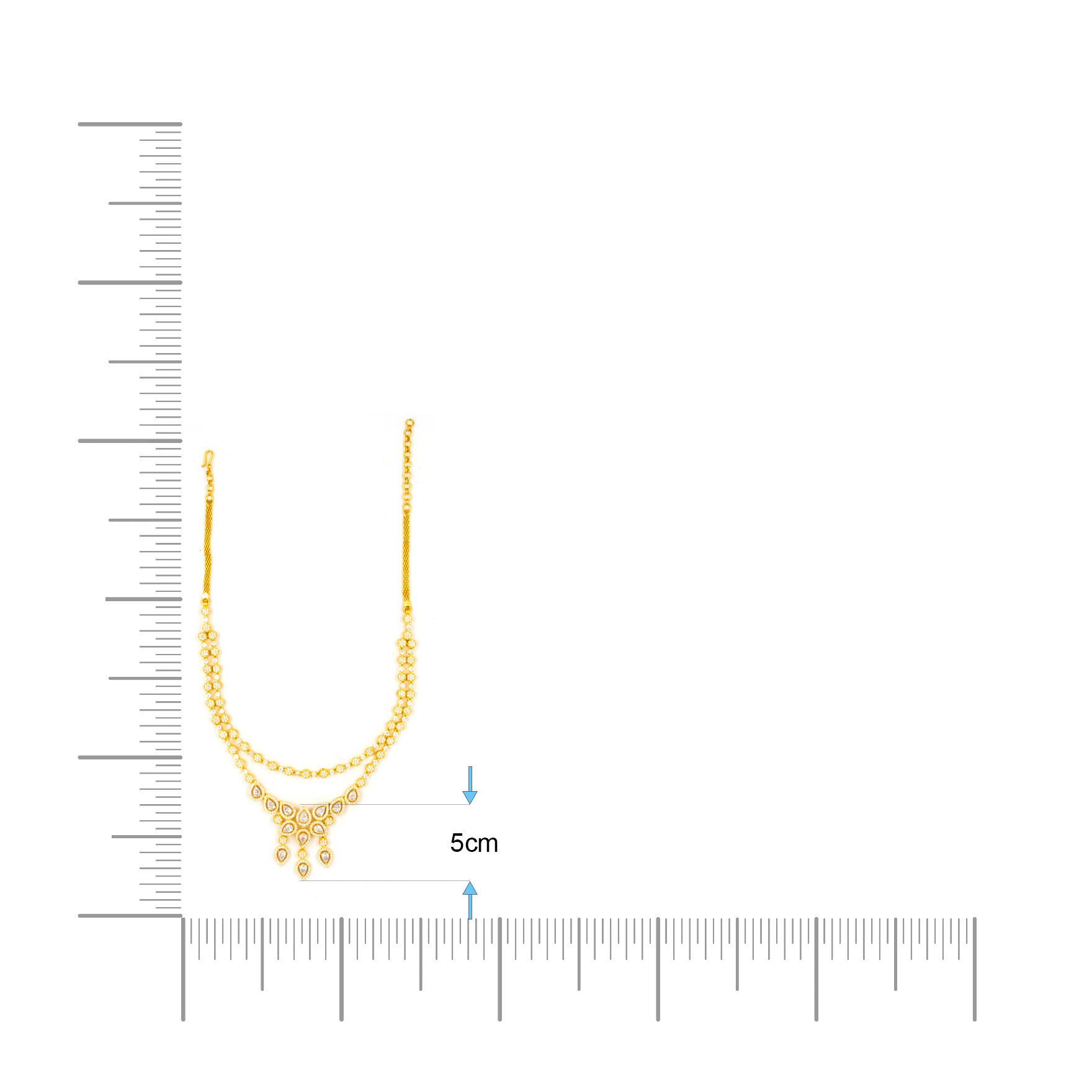 24ct Gold Layered Stone Necklace with stud PMSNS4W-0021, PMSHST14W-052