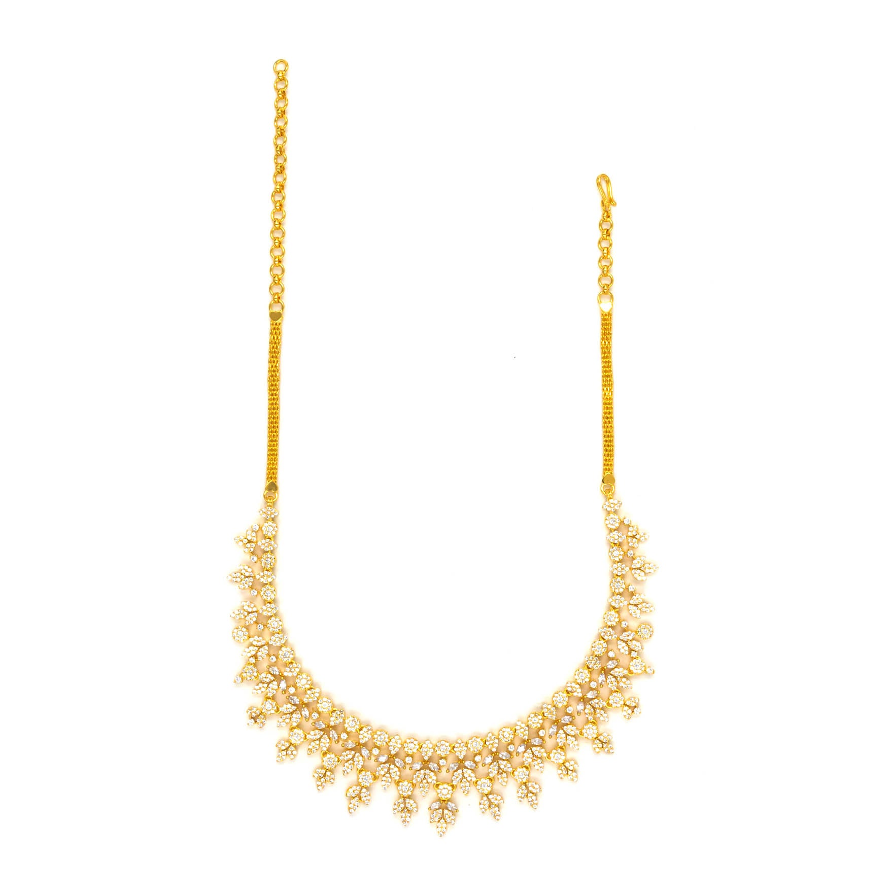 PREMIUM STONE NECKLACE SHORT WITH STUD PMSNS14W-0021, PMSHST15W-003