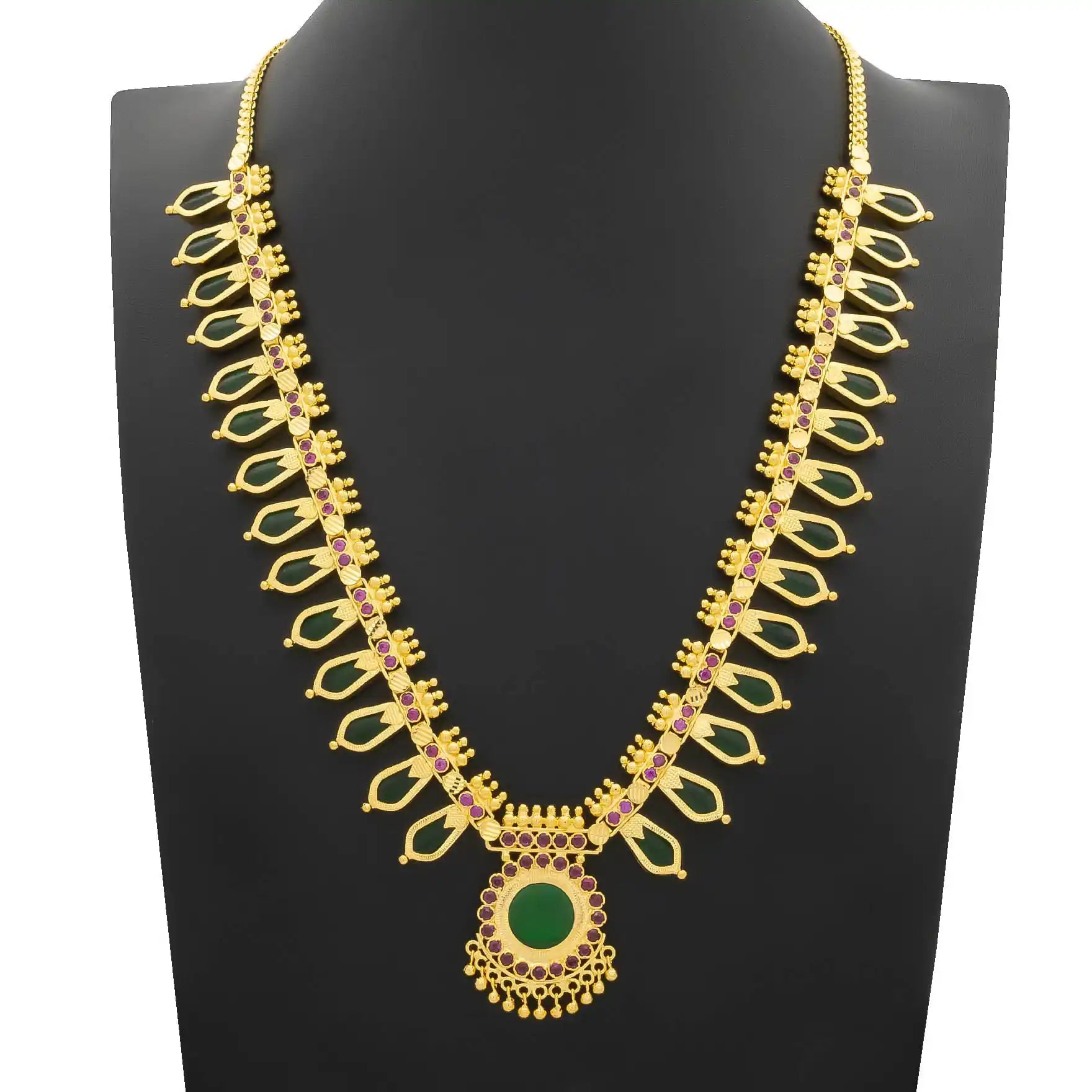 Palakka Nagapadam Green Stone Necklace PSPKNNG4-0921