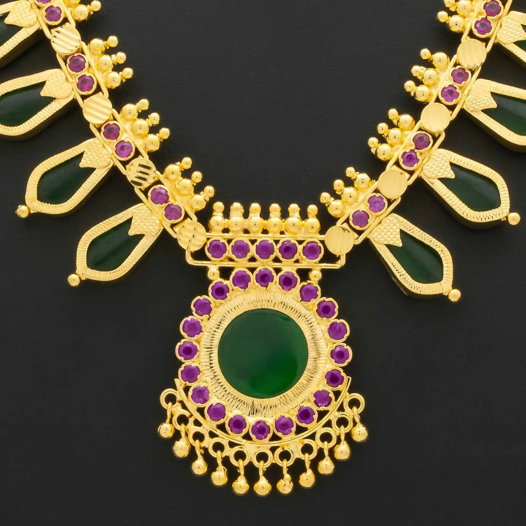 Palakka Nagapadam Green Stone Necklace PSPKNNG4-0921