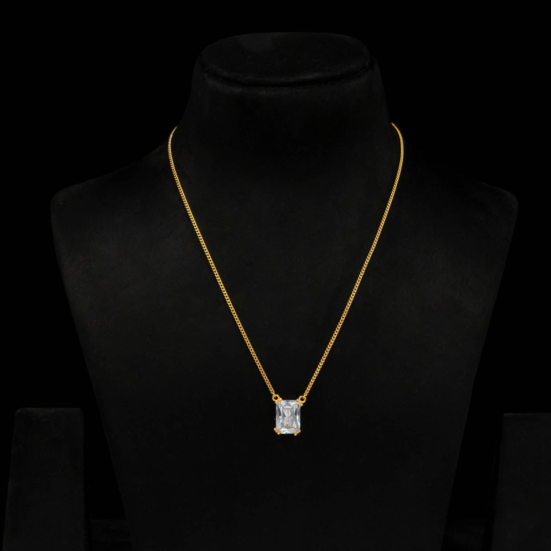 Square pendant Stone Necklace PSNS30W-003