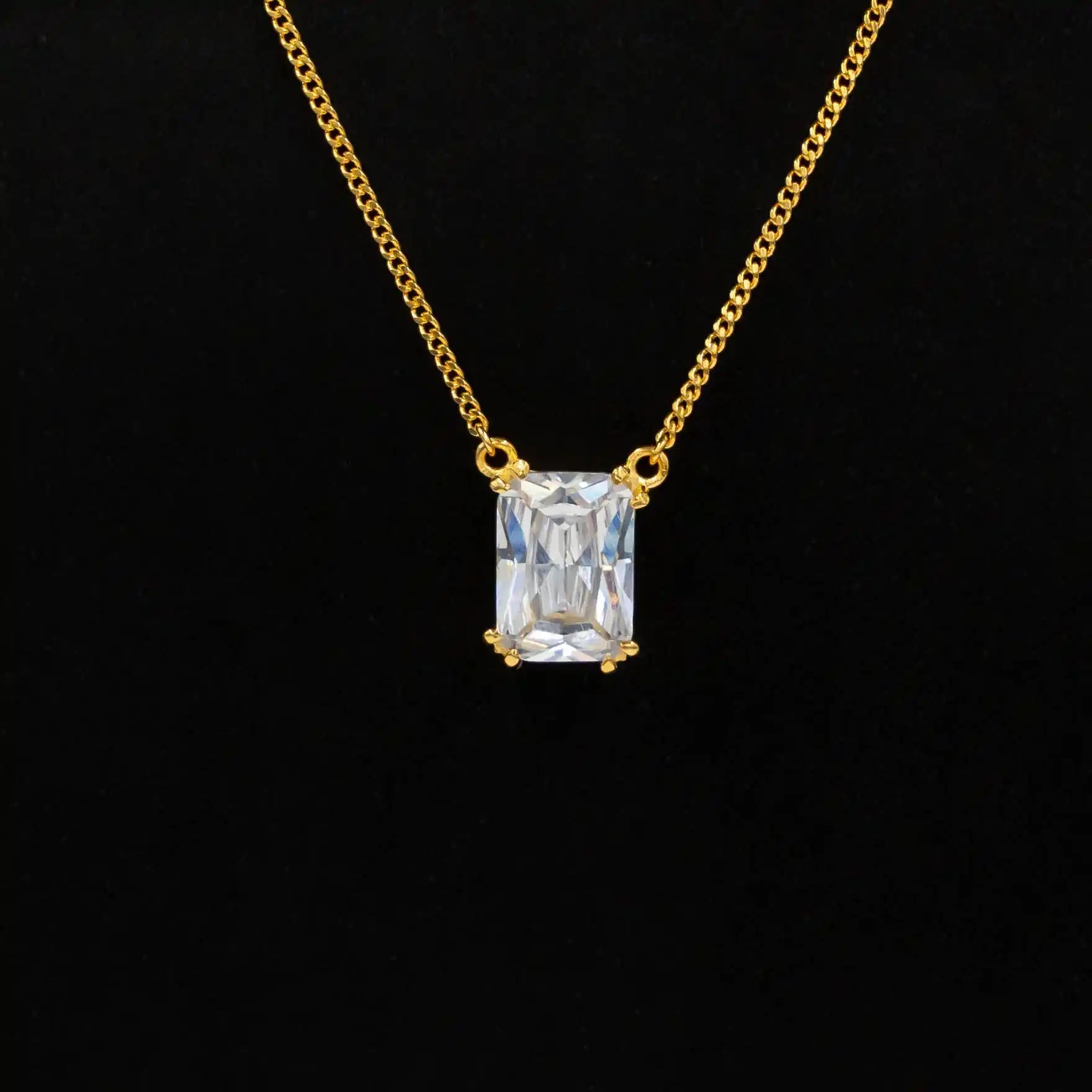 Square pendant Stone Necklace PSNS30W-003