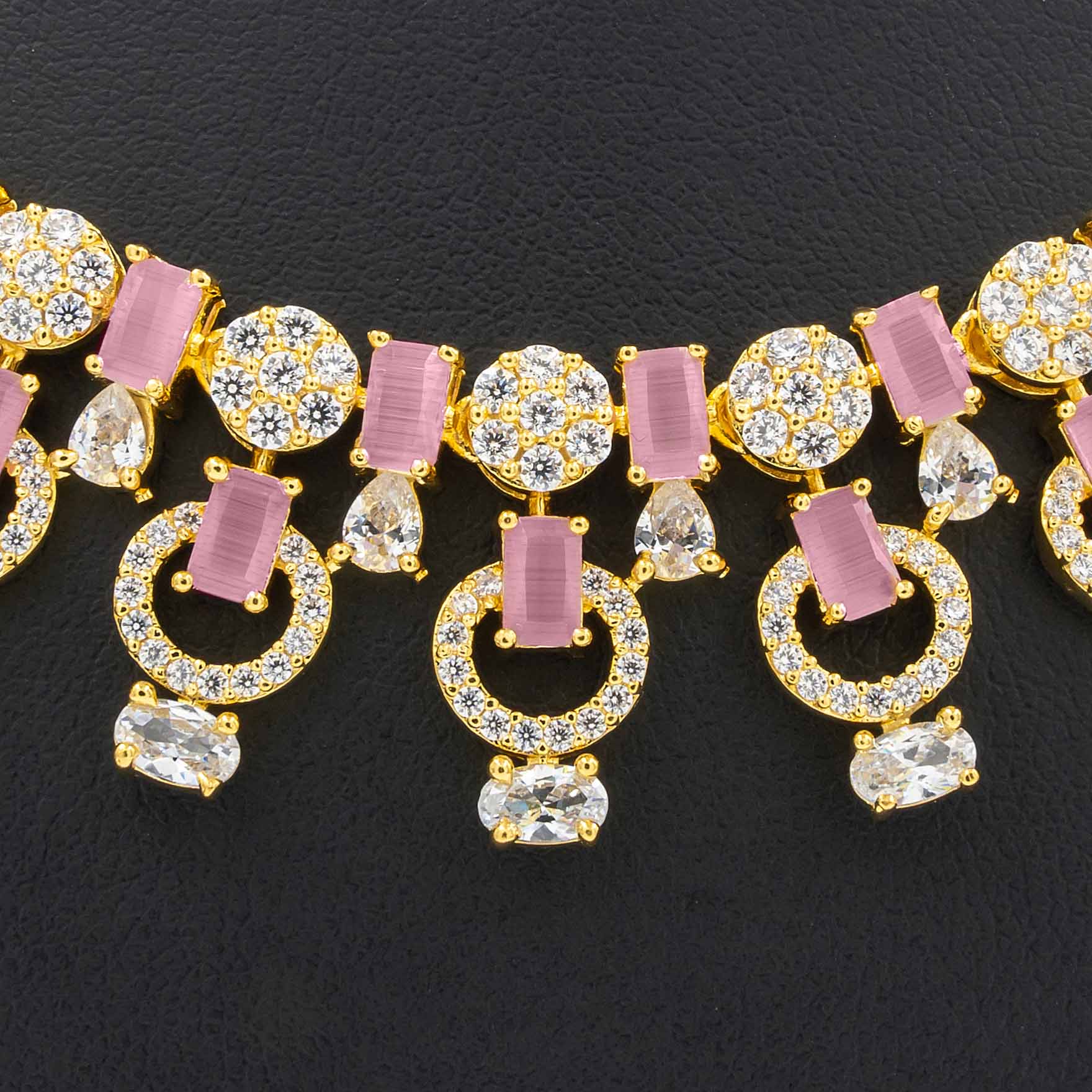 PREMIUM STONE NECKLACE SHORT WITH STUD PMSNS10WPN-009, PMSHST14WPN-002
