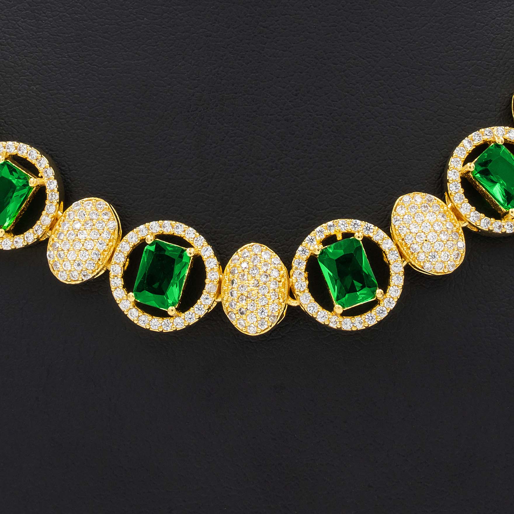 PREMIUM STONE NECKLACE SHORT WITH STUD PMSNS28WG-009, PMSHST60WG-082