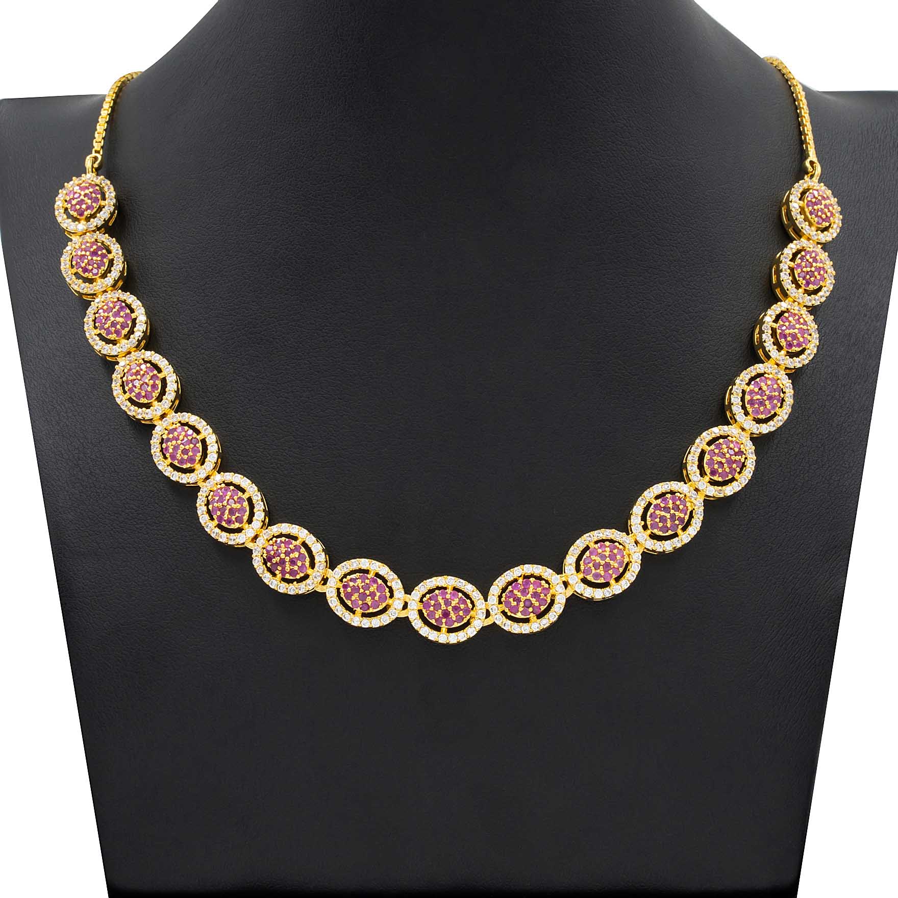 PREMIUM STONE NECKLACE SHORT WITH STUD  PMSNS11WR-009, PMSHST21WR-022