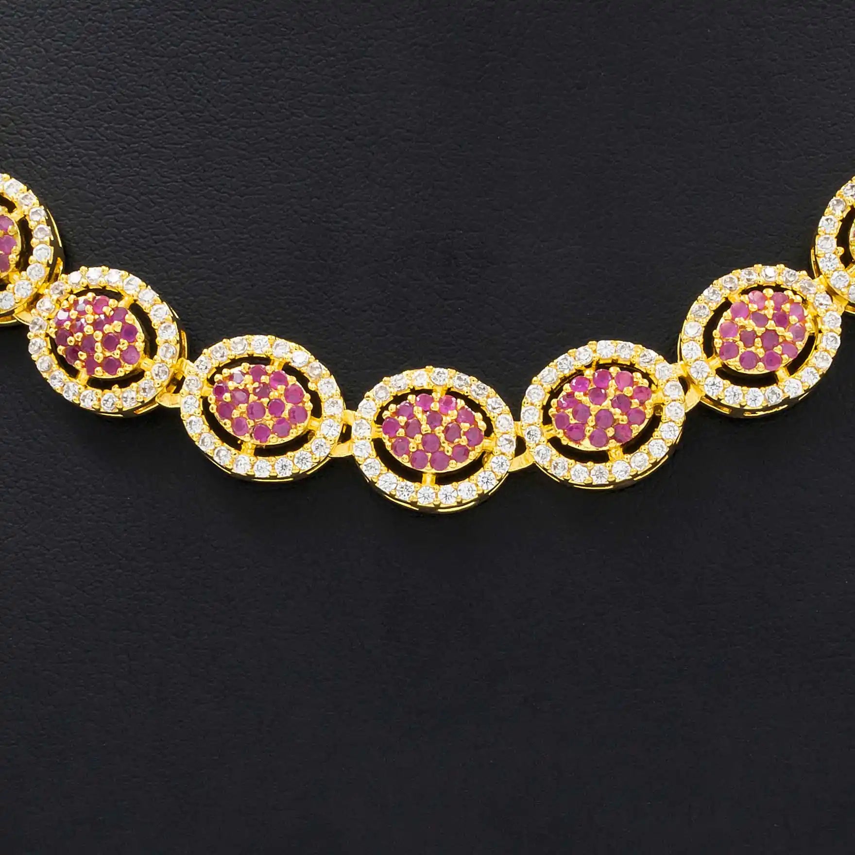 PREMIUM STONE NECKLACE SHORT WITH STUD PMSNS11WR-009, PMSHST21WR-022