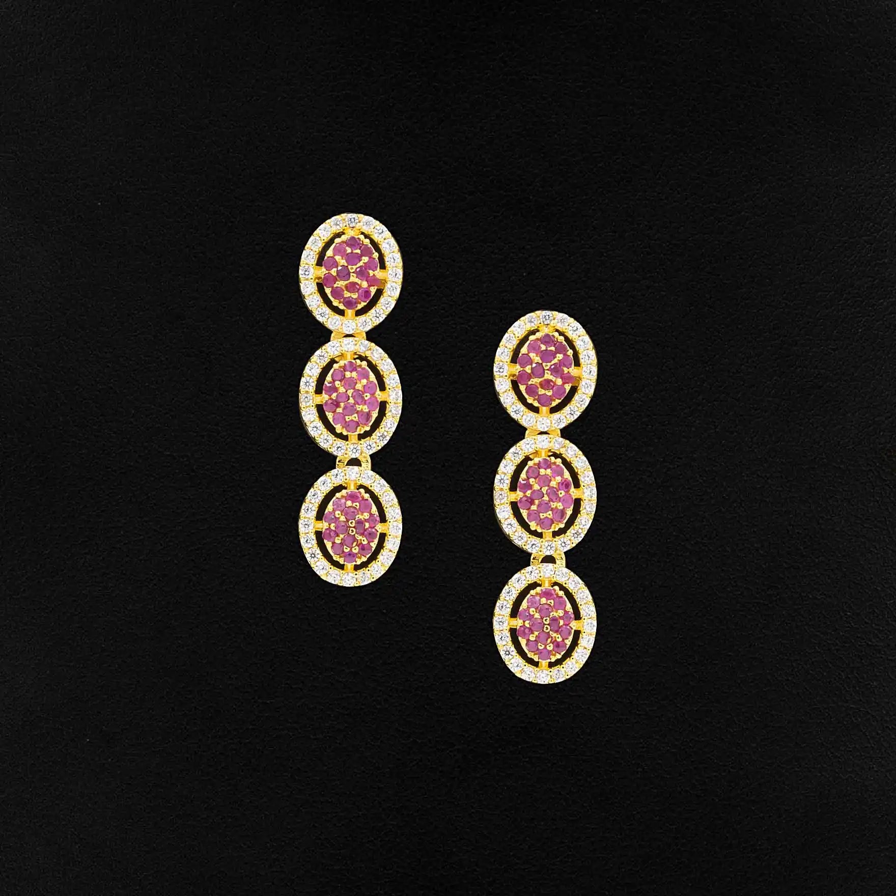 PREMIUM STONE NECKLACE SHORT WITH STUD PMSNS11WR-009, PMSHST21WR-022