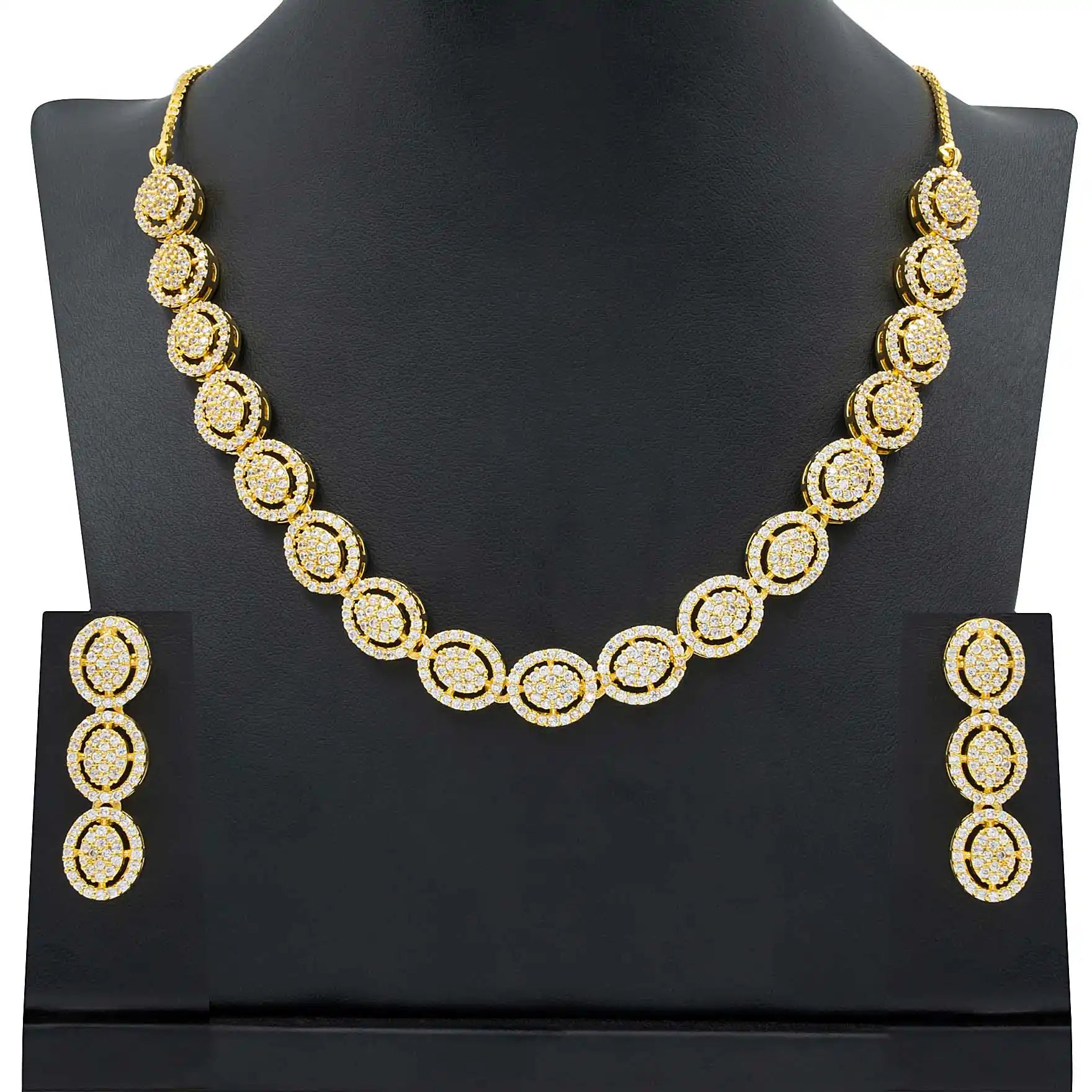 PREMIUM STONE NECKLACE SHORT WITH STUD PMSNS11W-009, PMSHST21W-022