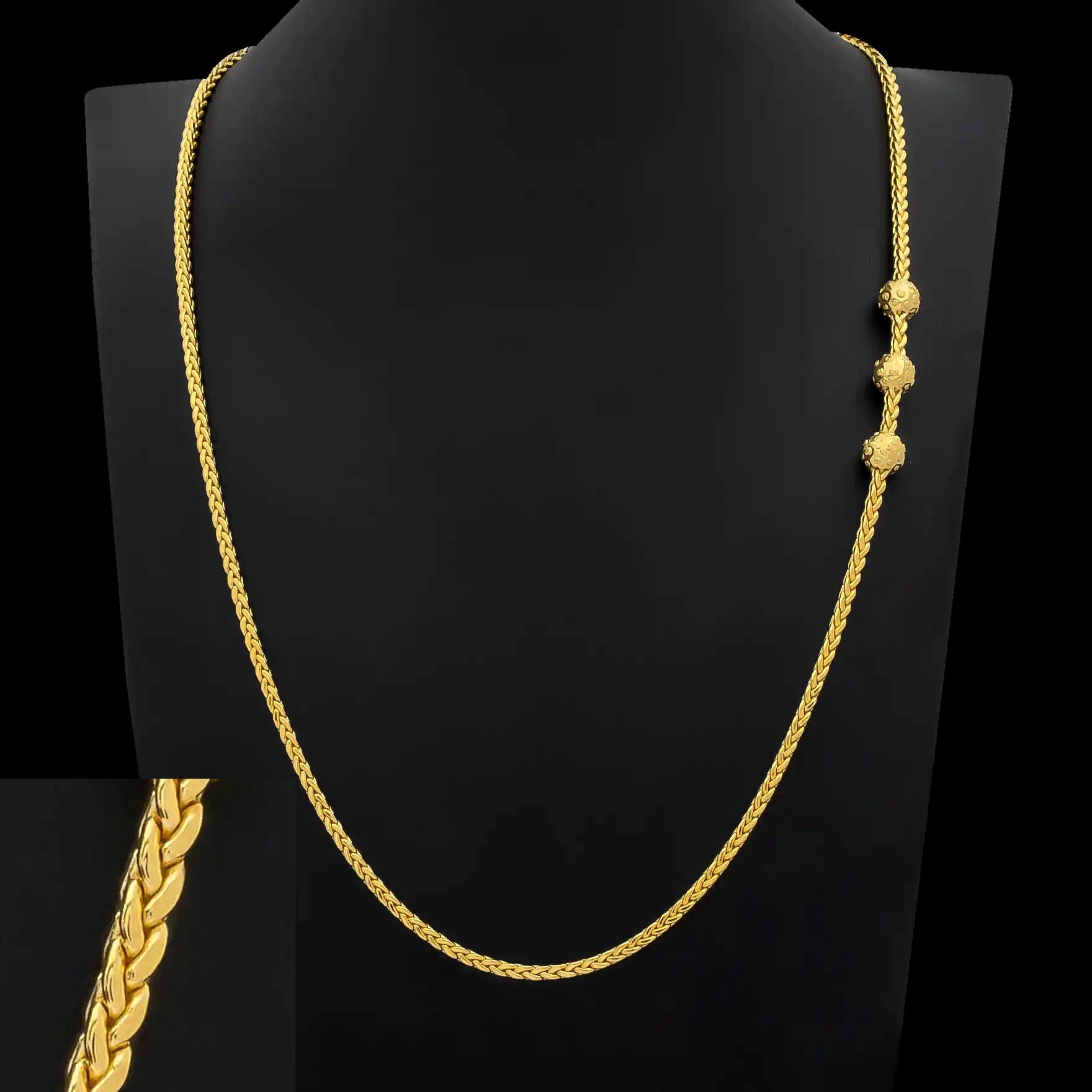 Snake Round Slim Chain Mop Gold Layered