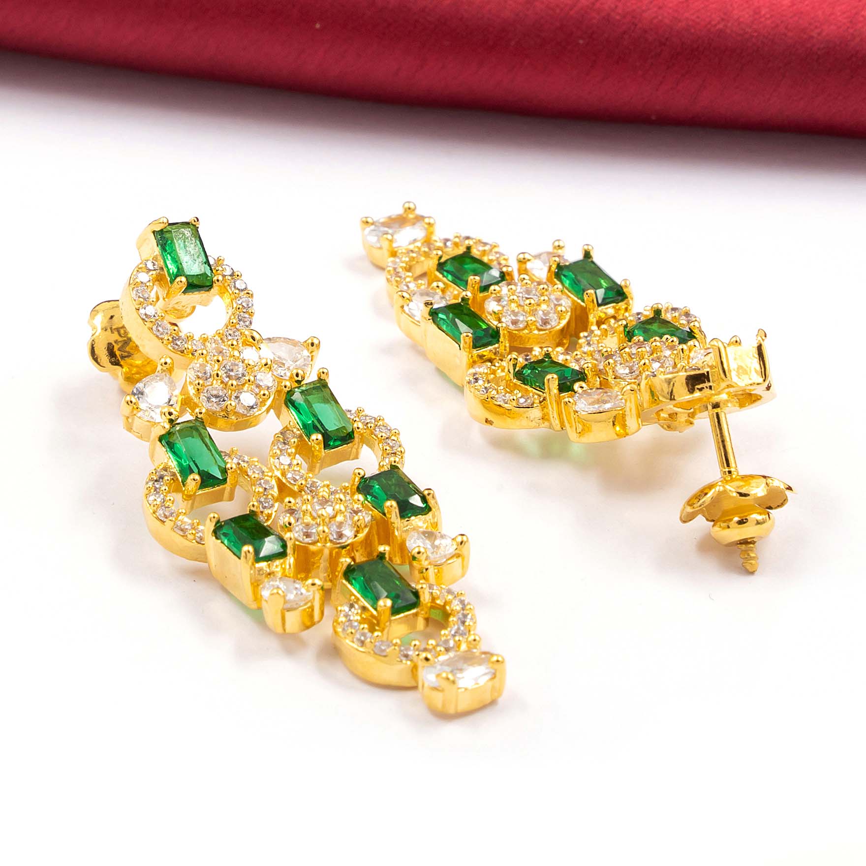 PREMIUM STONE NECKLACE SHORT WITH STUD PMSNS10WG-009, PMSHST14WG-002