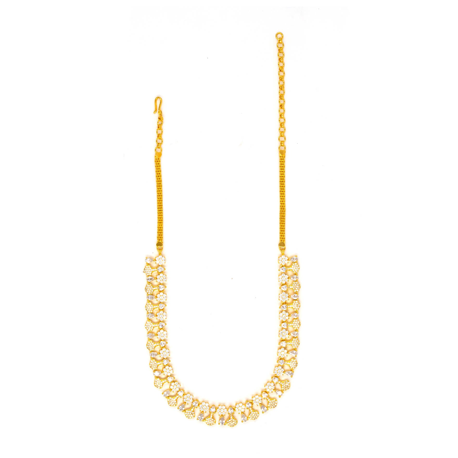 PREMIUM STONE NECKLACE SHORT WITH STUD PMSNS26W-009, PMSHST63W-052