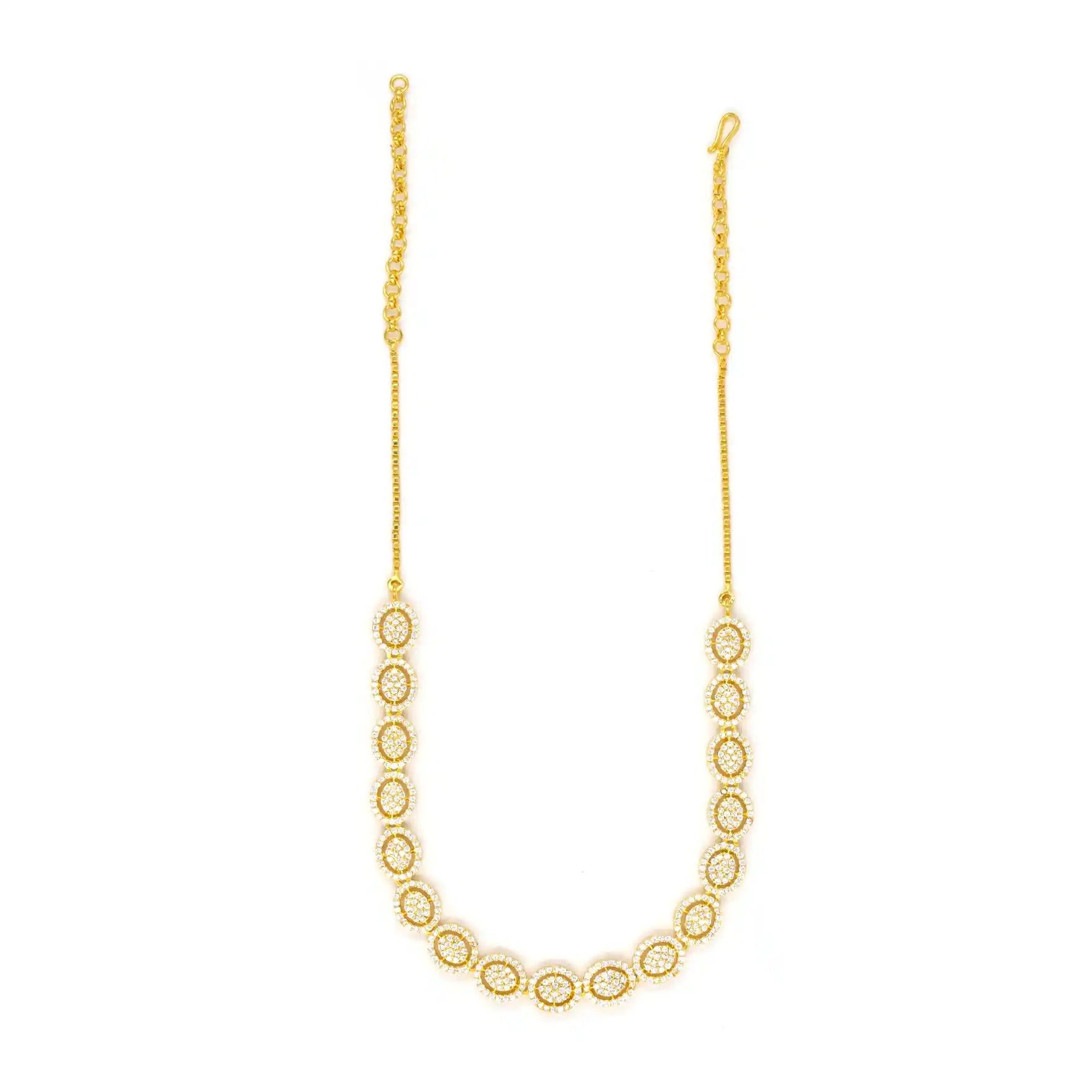 PREMIUM STONE NECKLACE SHORT WITH STUD PMSNS11W-009, PMSHST21W-022
