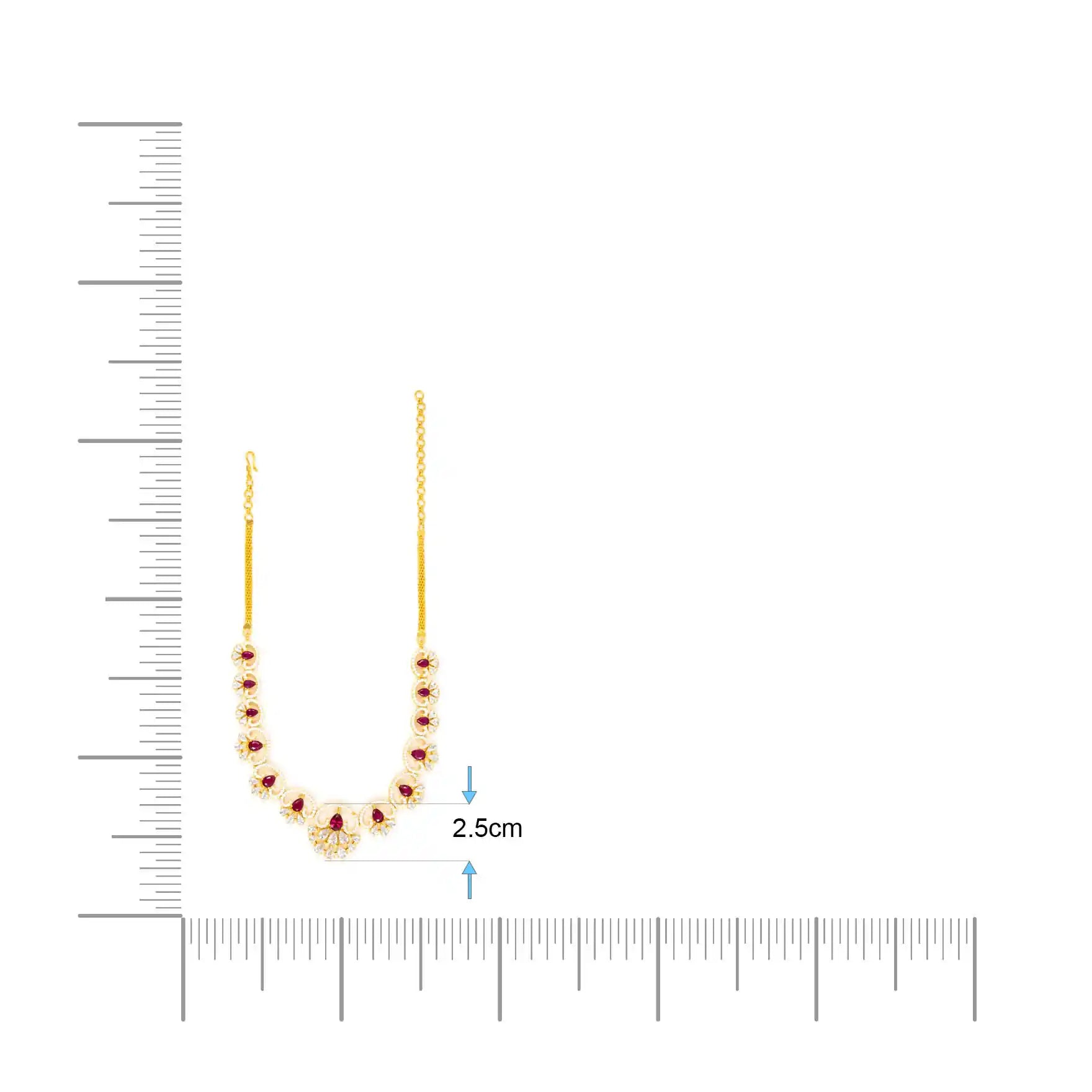 24ct Gold Layered Stone Necklace with stud PMSNS3WR-009, PMSHST12WR-022