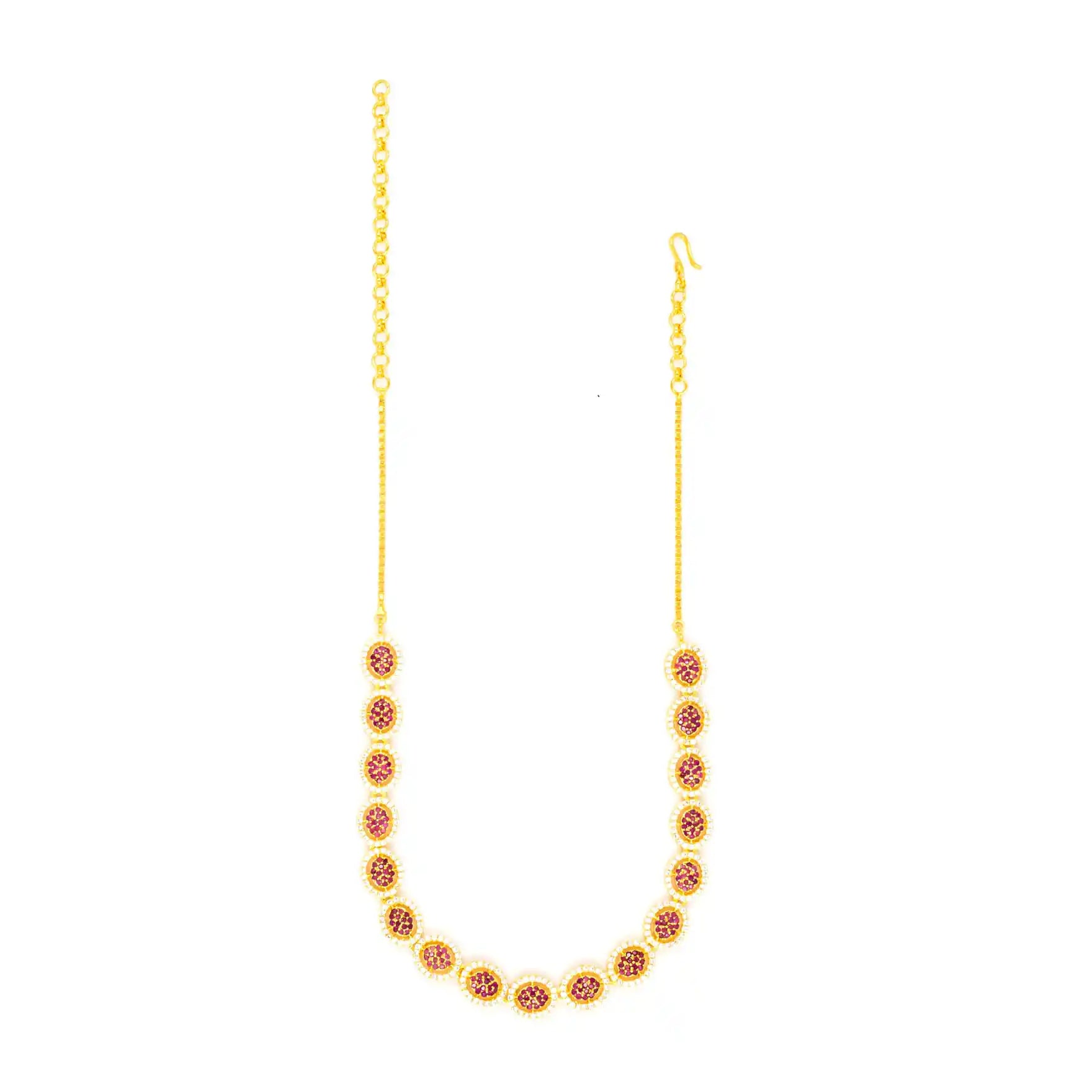 PREMIUM STONE NECKLACE SHORT WITH STUD PMSNS11WR-009, PMSHST21WR-022