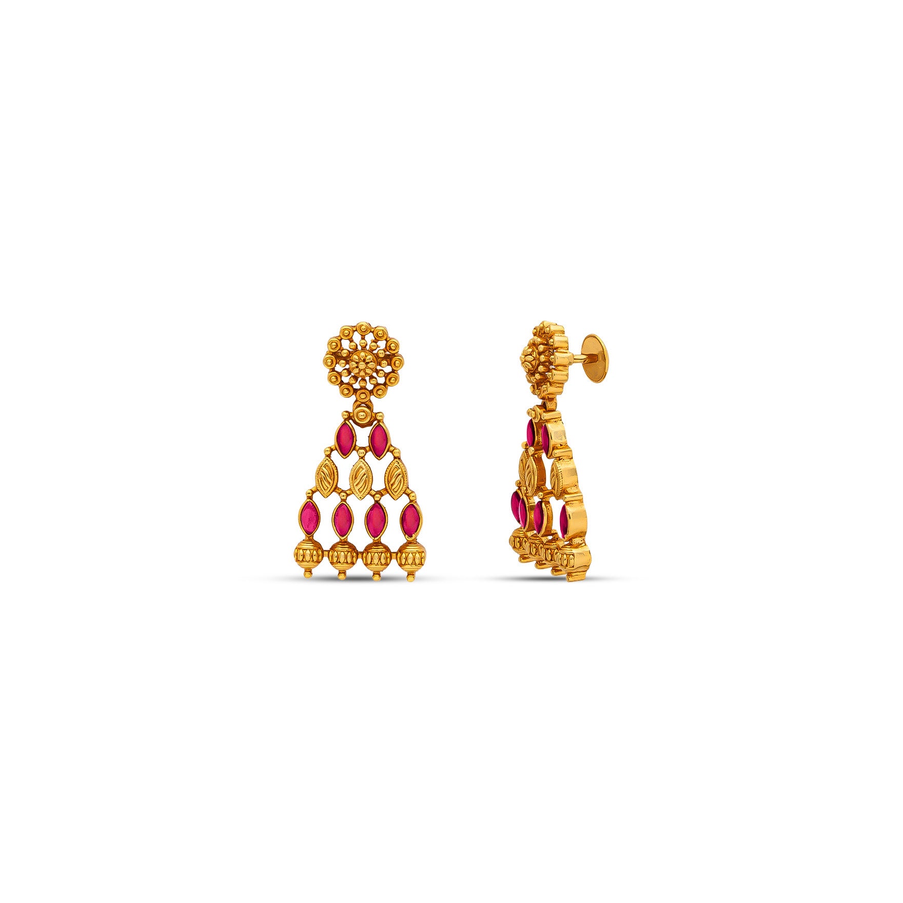 GERU STONE NECKLACE WITH GOLDEN STUD PSGRNSSR24R-036, PSGRHSTSR27R-061