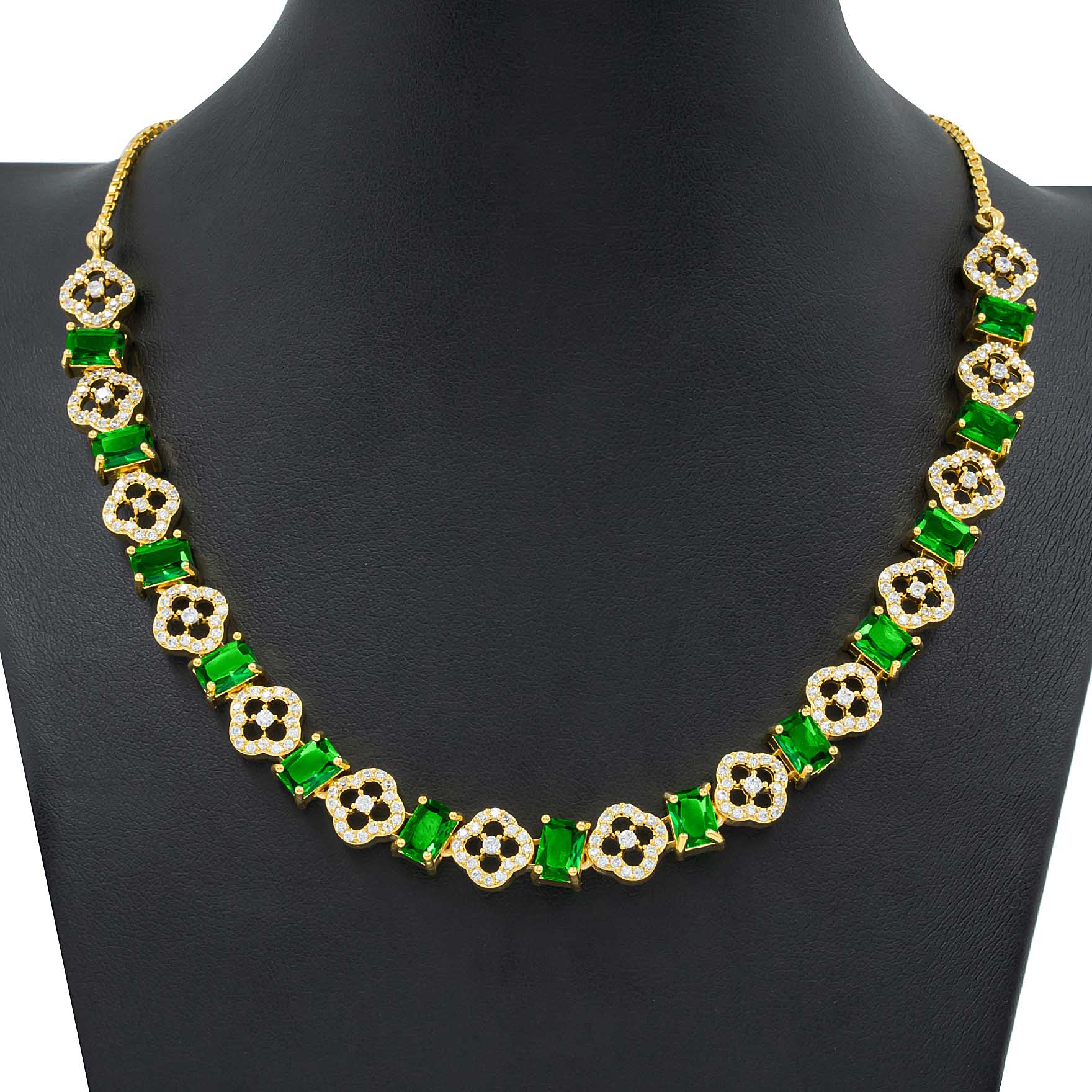 Stone Necklace with Stud PMSNS23WG-007, PMSHST40WG-052