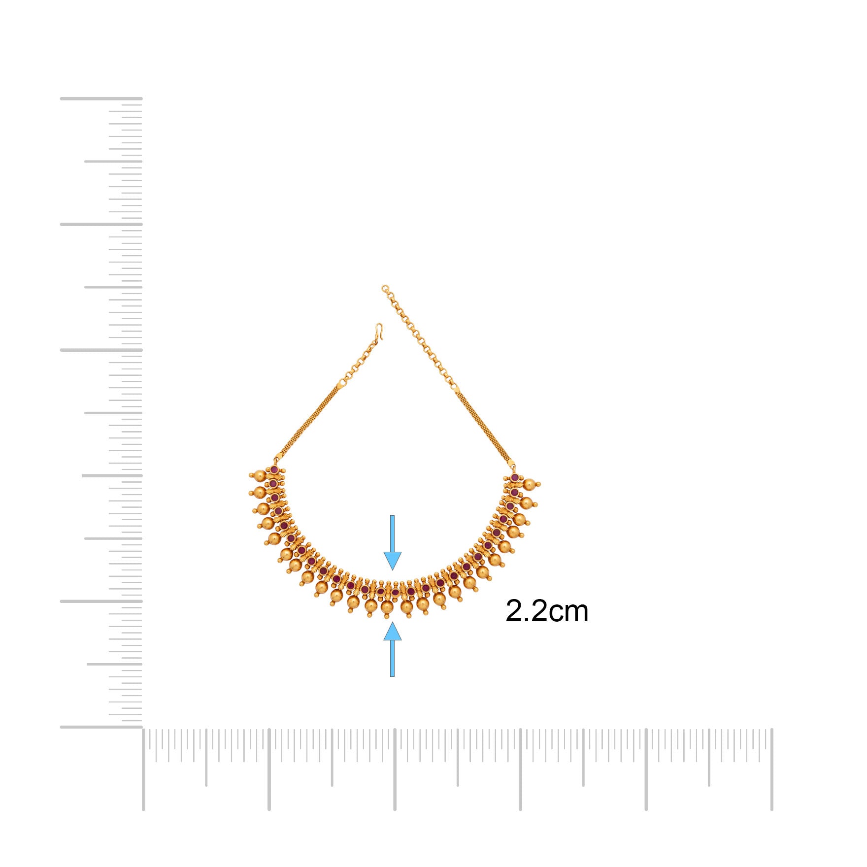 SRESHTA COLLECTION GERU NECKLACE WITH STUD PSGRNSSR106-036, PSGRSTSR25R-041
