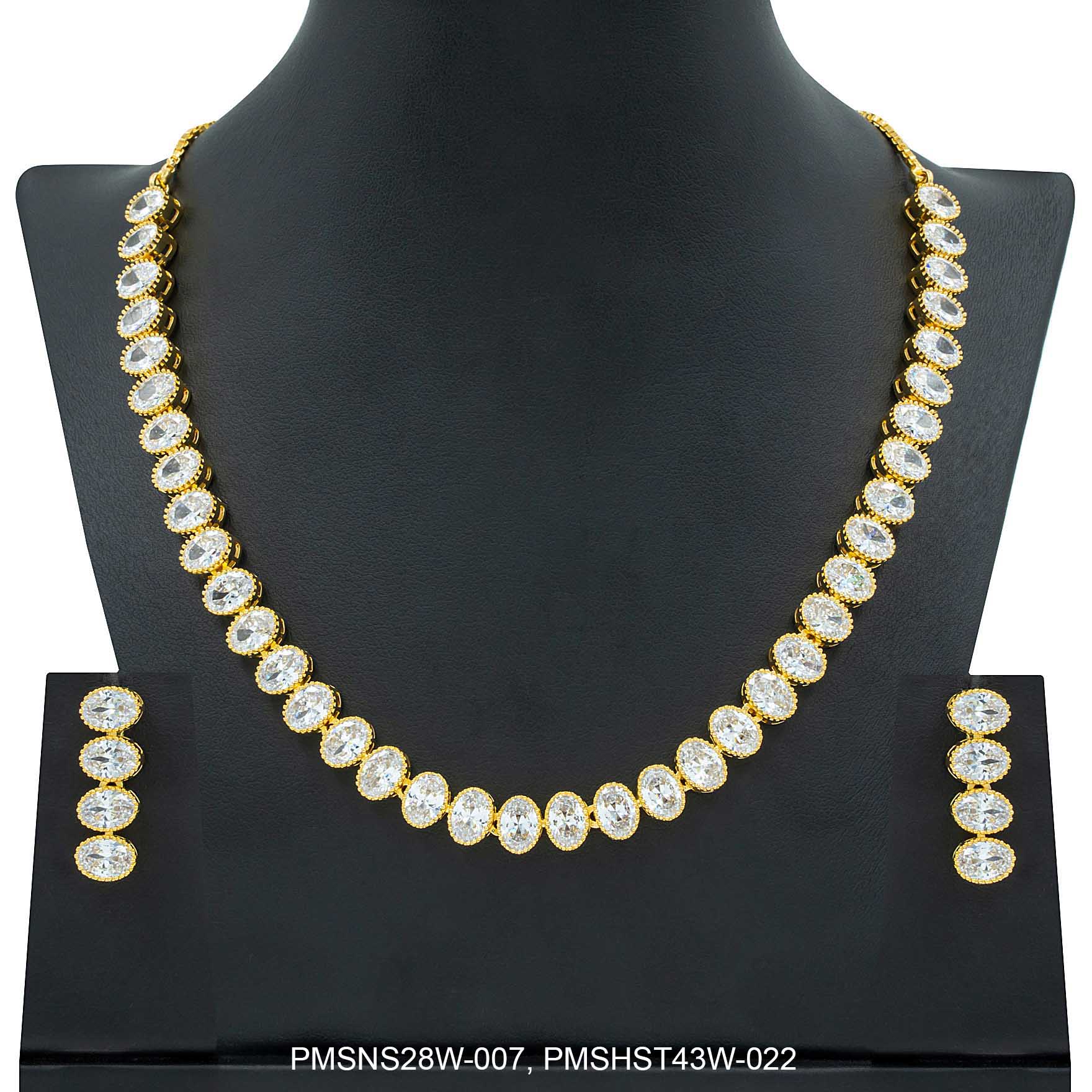 Stone Necklace with Stud PMSNS28W-007, PMSHST43W-022