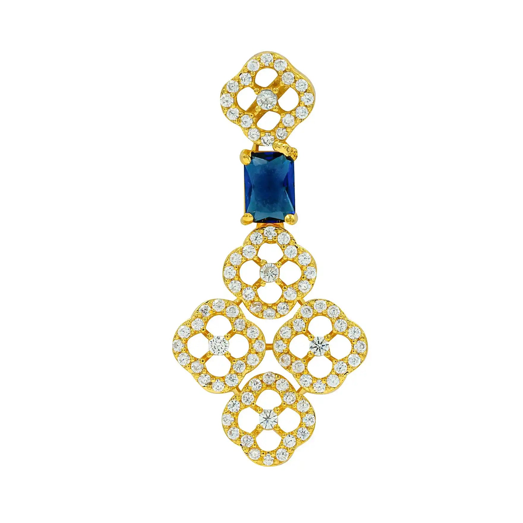 Stone Necklace with Stud PMSNS23WBL-007,PMSHST40WBL-052
