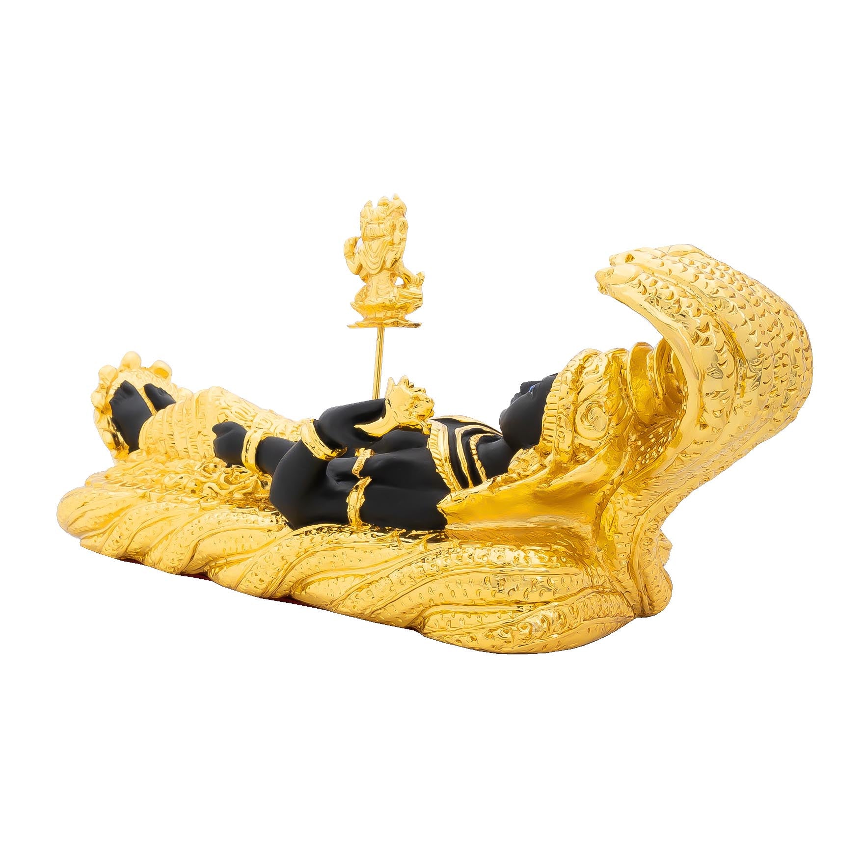 Lord Vishnu Idol – Ananta Sheshashayi Figurine – Hindu Spiritual Statue of Reclining Narayana – Pooja & Home Décor