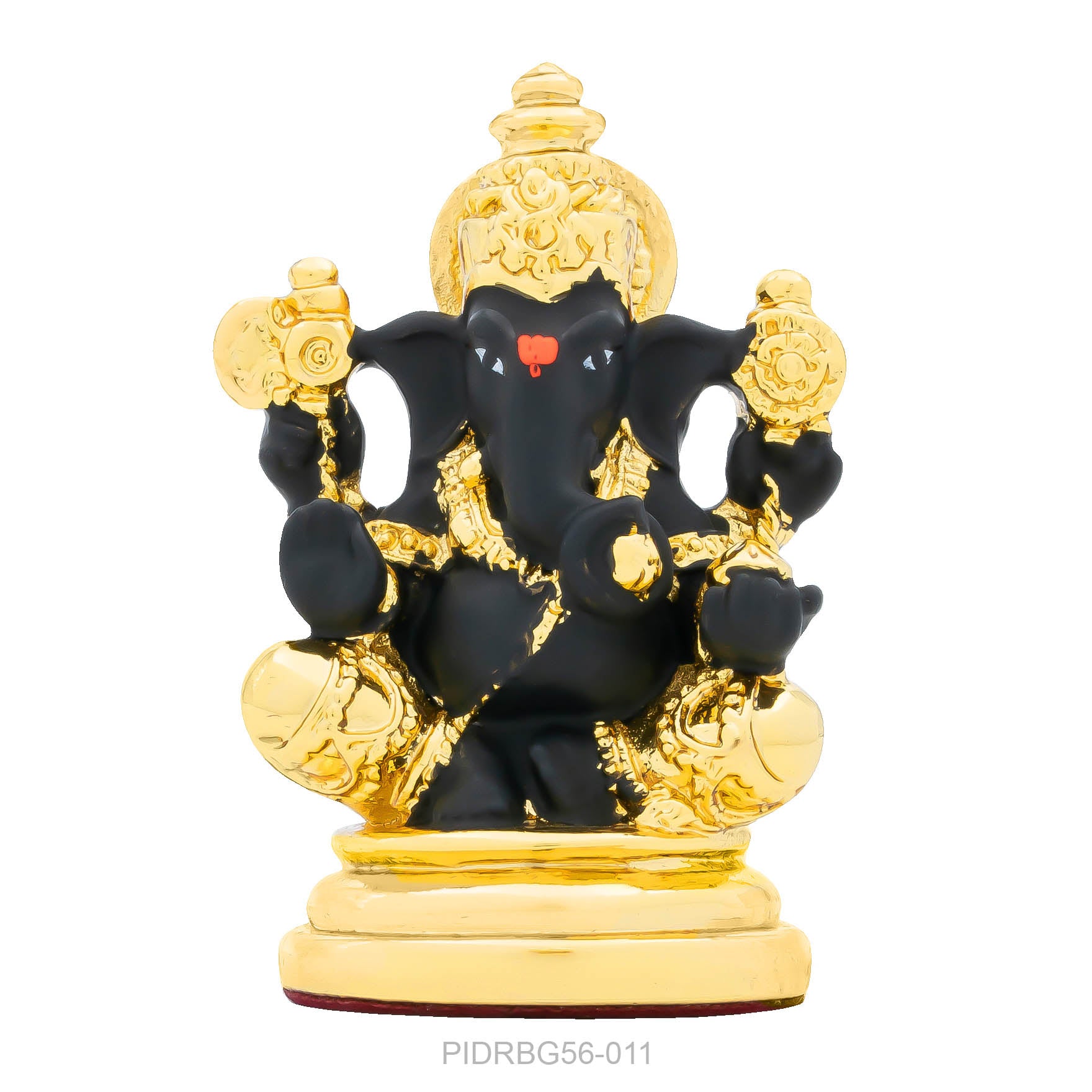 Lord Ganesha Idol – Gold Layered Figurine – Ganapati Murti (Hindu Spiritual Statue) – Pooja & Home Décor | PIDRBG56-011