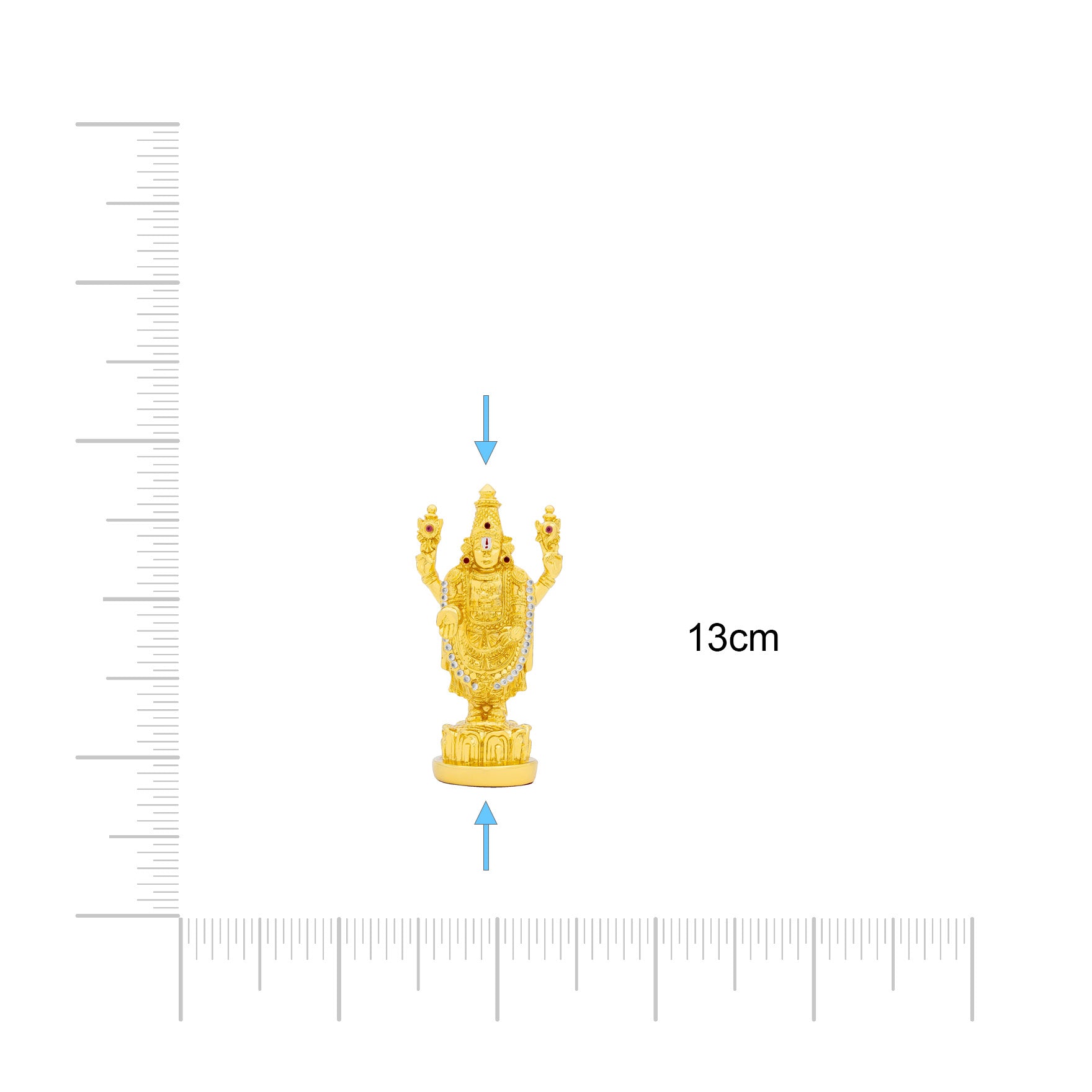 Lord Venkateswara Idol – Temple Style Figurine with Stones – Tirupati Balaji Murti (Hindu Spiritual Statue) – Pooja & Home Décor | PIDRGT15-003