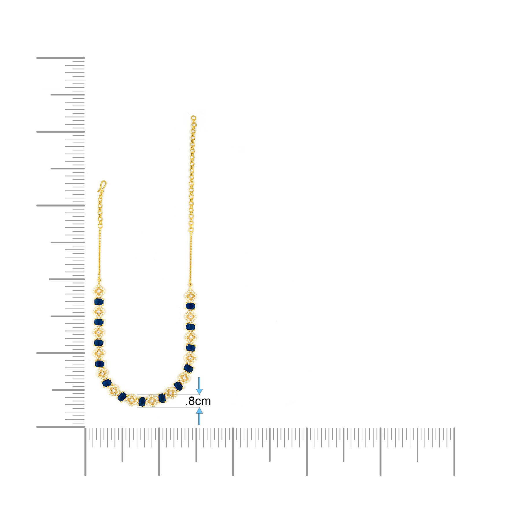 Stone Necklace with Stud PMSNS23WBL-007,PMSHST40WBL-052