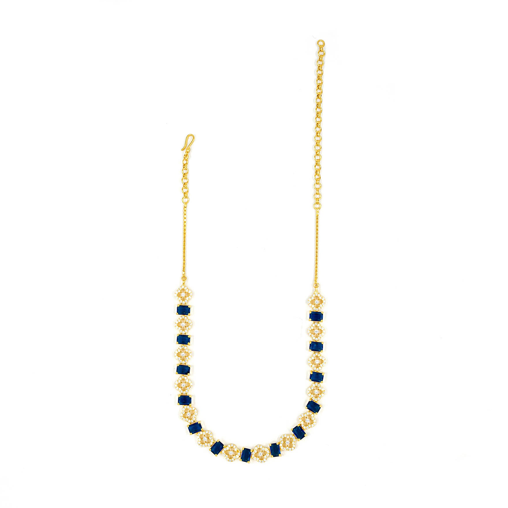 Stone Necklace with Stud PMSNS23WBL-007,PMSHST40WBL-052