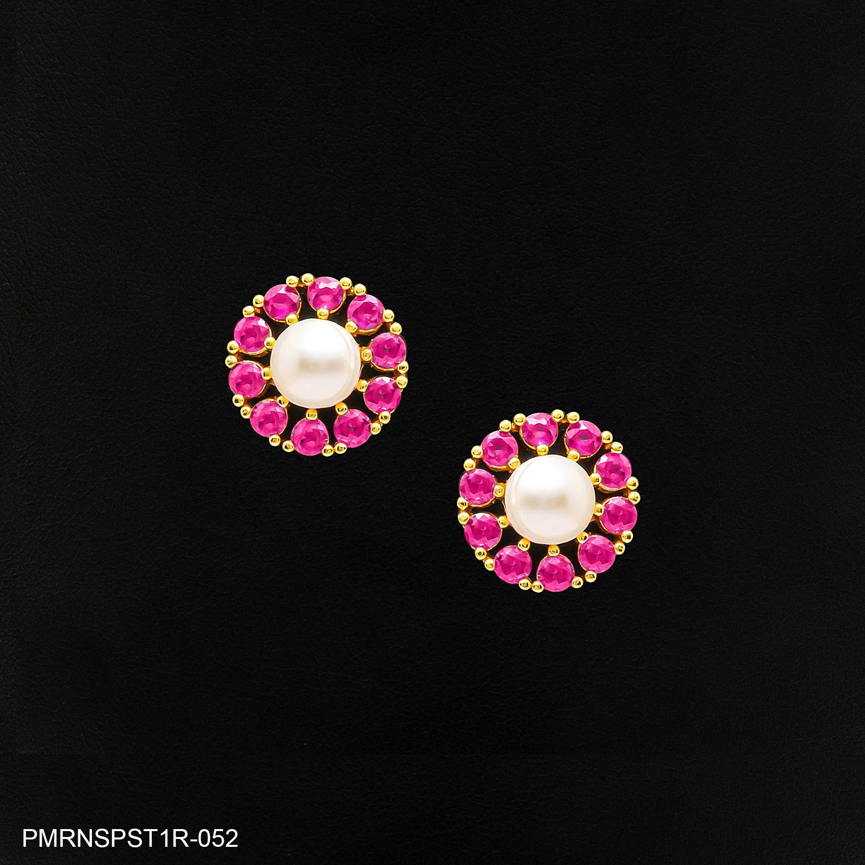 Gold Plated White Stone Earrings Online | Parakkat Jewels