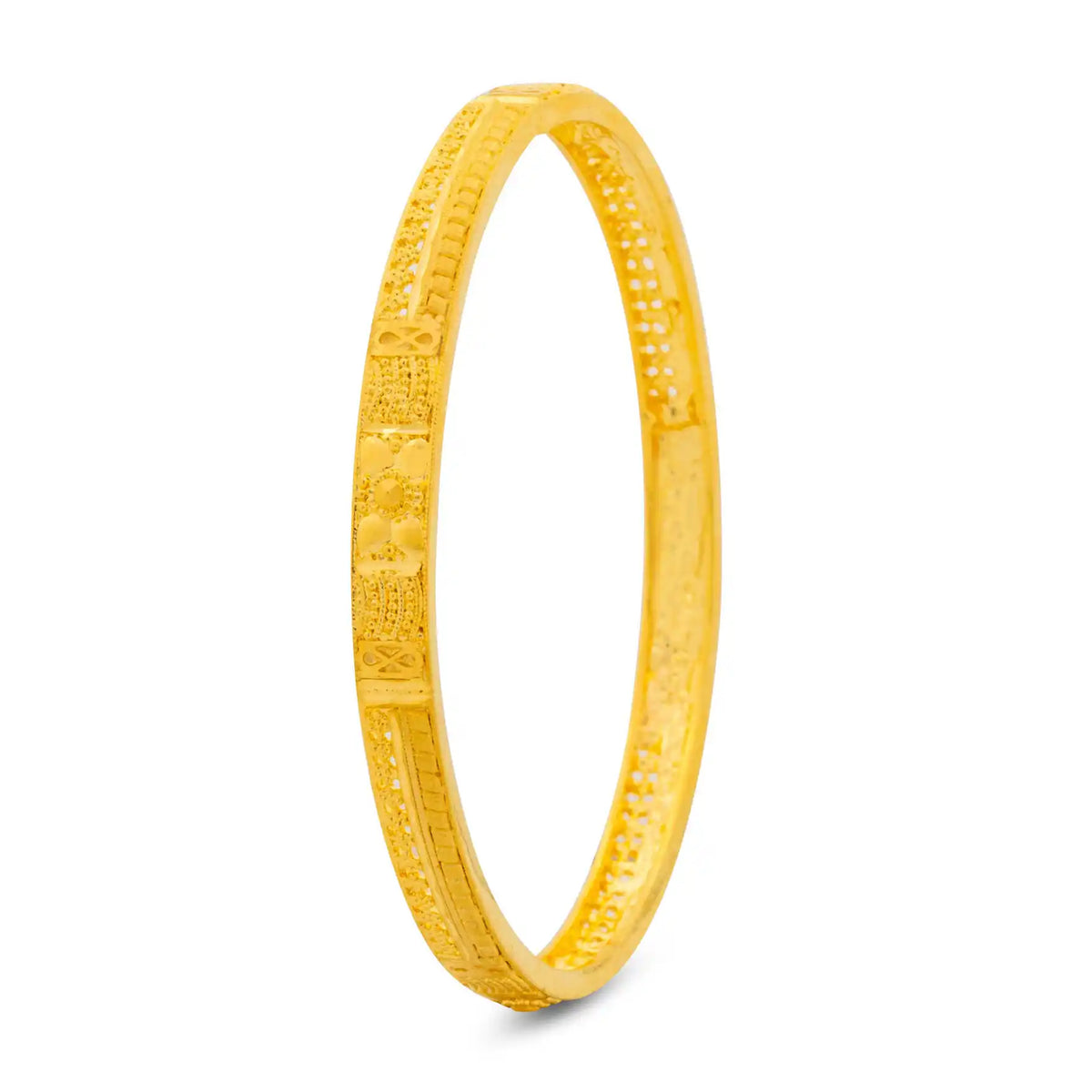 Relief Etch Slim Bangle Gold Layered