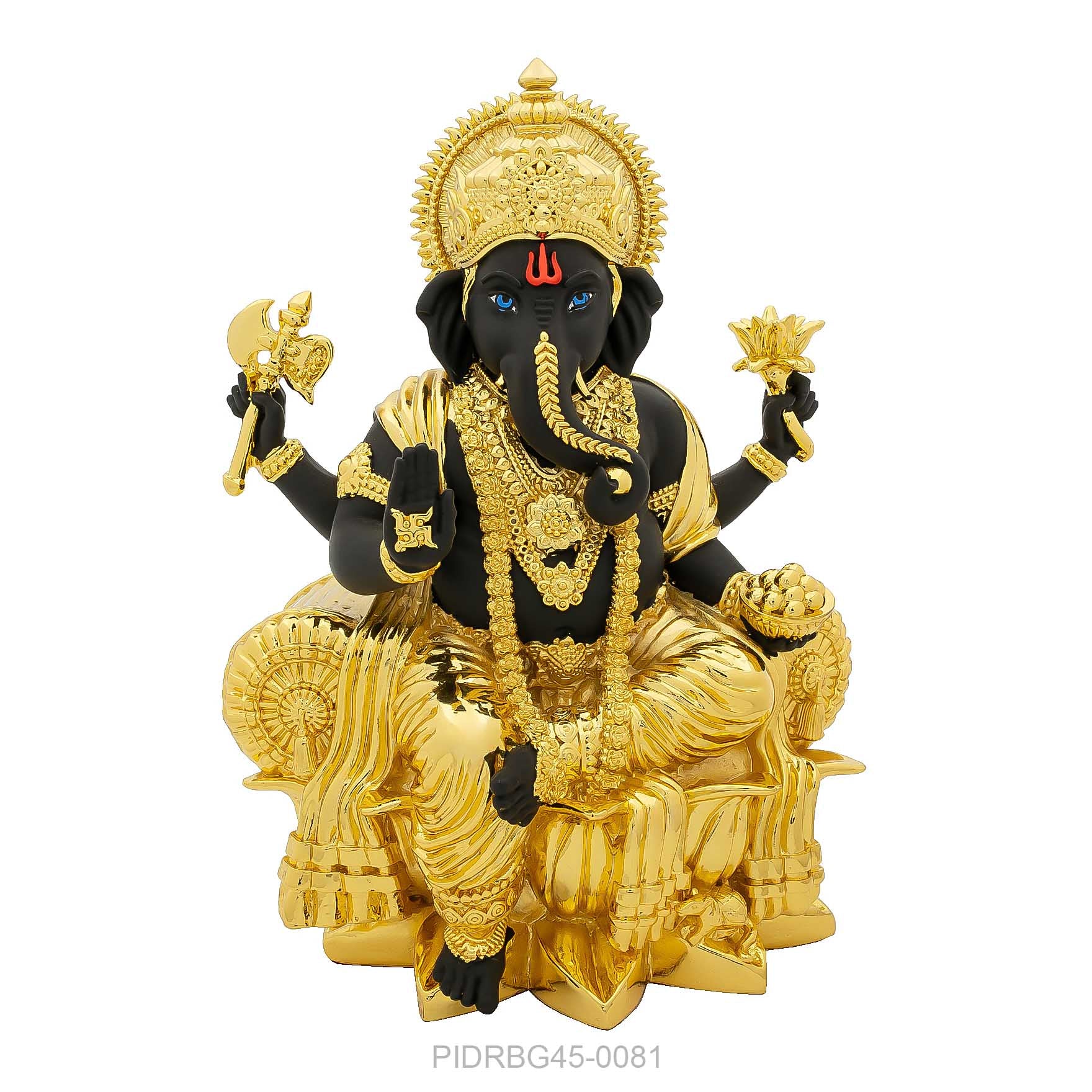 Lord Ganesha Idol – Temple Style Figurine – Ganapati Murti (Hindu Spiritual Statue) – Pooja & Home Décor | PIDRBG45-0081