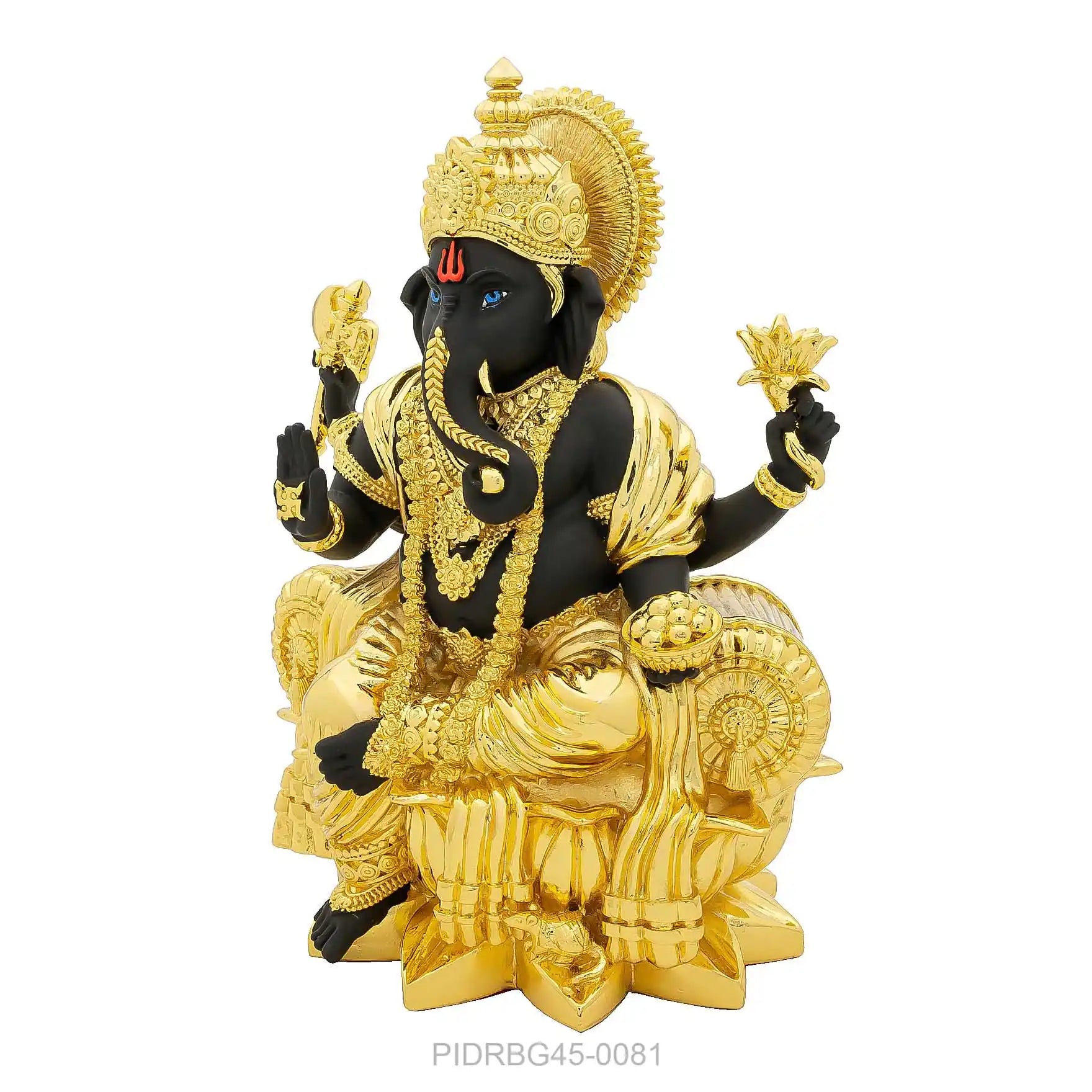 Lord Ganesha Idol – Temple Style Figurine – Ganapati Murti (Hindu Spiritual Statue) – Pooja & Home Décor | PIDRBG45-0081