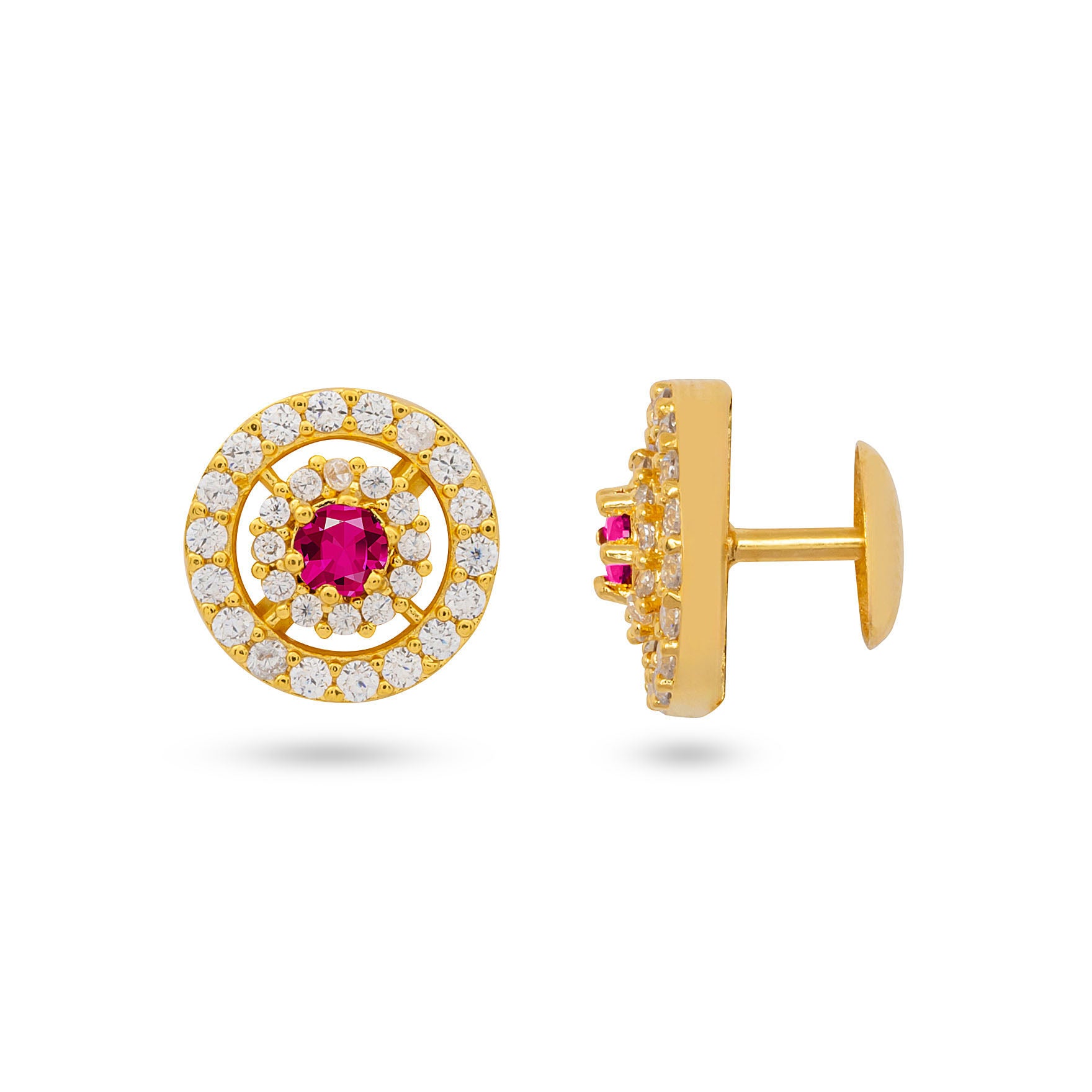 Buy Gold Plated Stone Earrings Studs Online at Parakkat Jewels