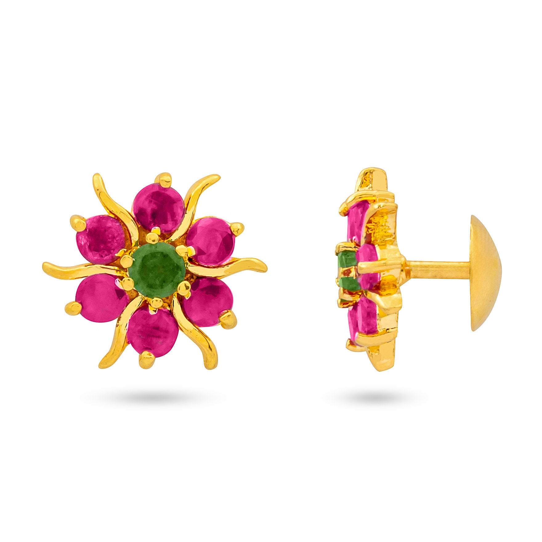 Shop Gold Plated Pearl Stone Stud Set Online | Parakkat Jewels