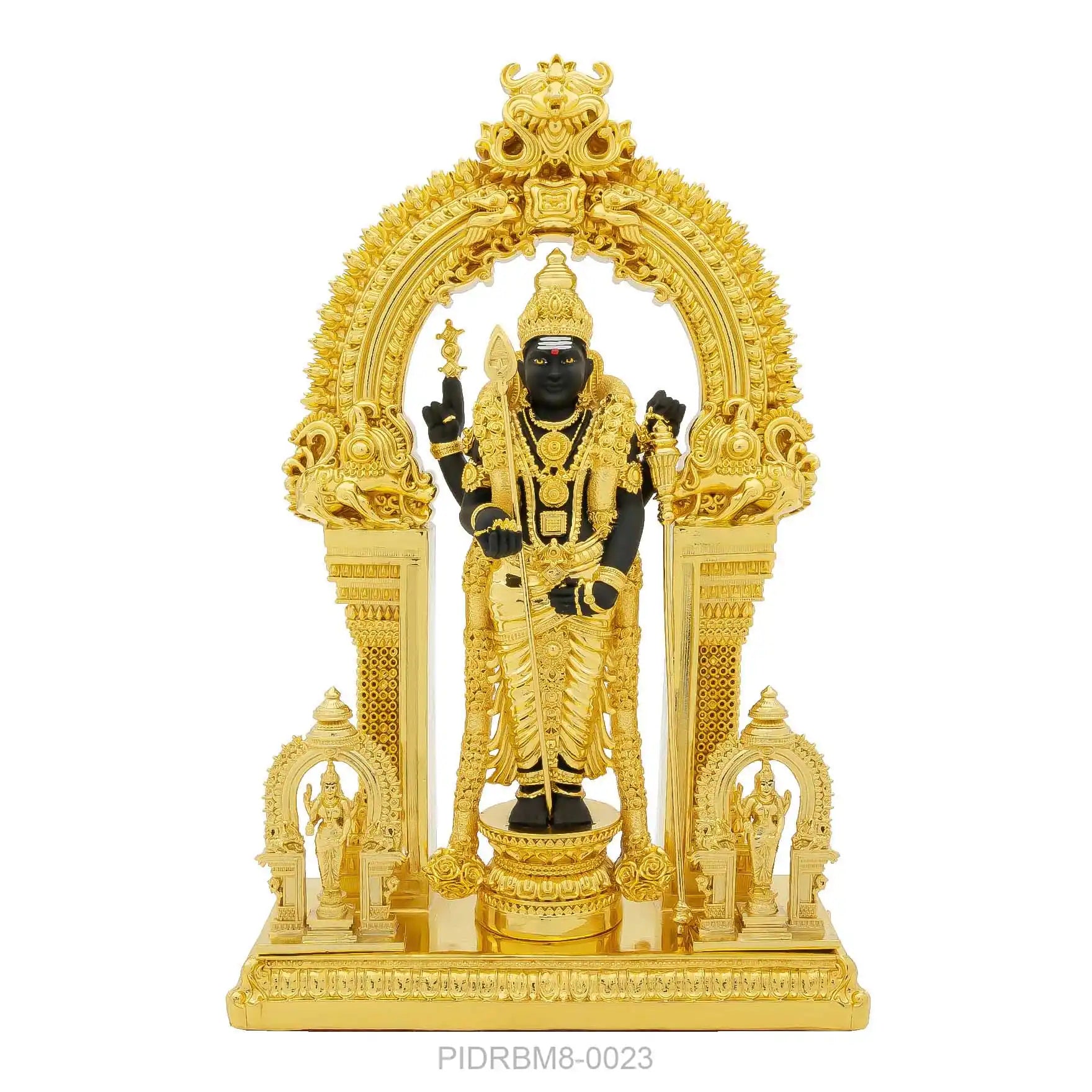 Lord Venkateswara Idol – Gold Plated Temple Style Figurine – Tirupati Balaji Murti (Hindu Spiritual Statue) – Pooja & Home Décor | PIDRBM8-0023