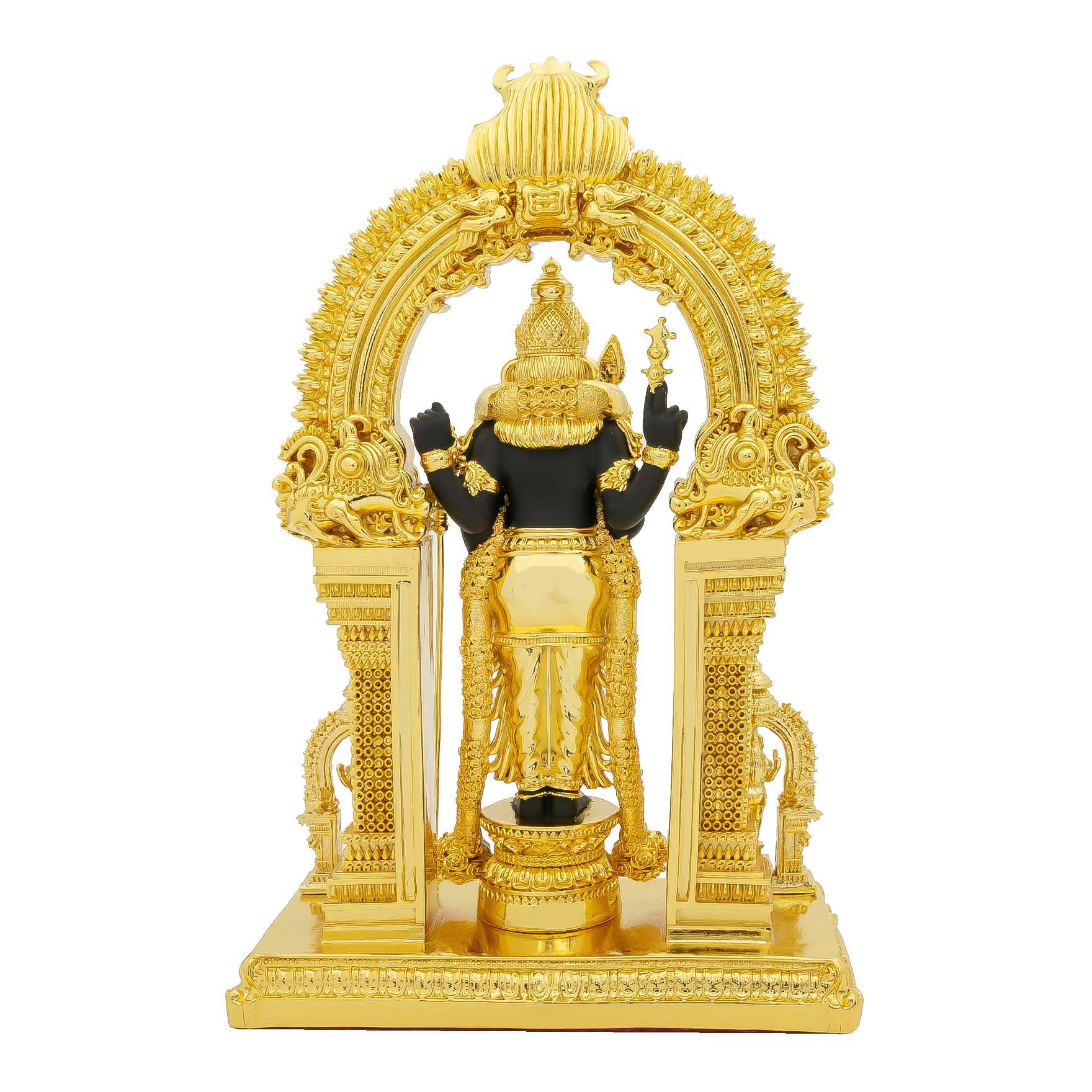 Lord Venkateswara Idol – Gold Plated Temple Style Figurine – Tirupati Balaji Murti (Hindu Spiritual Statue) – Pooja & Home Décor | PIDRBM8-0023