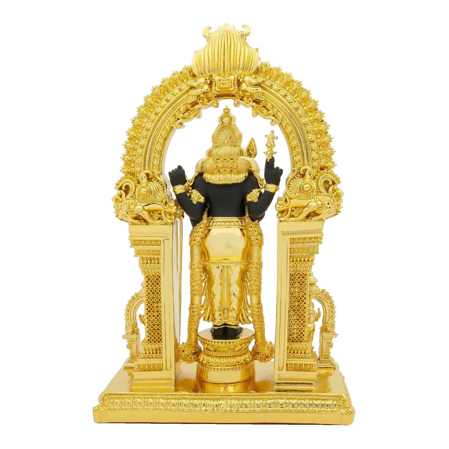 Lord Venkateswara Idol – Gold Plated Temple Style Figurine – Tirupati Balaji Murti (Hindu Spiritual Statue) – Pooja & Home Décor | PIDRBM8-0023