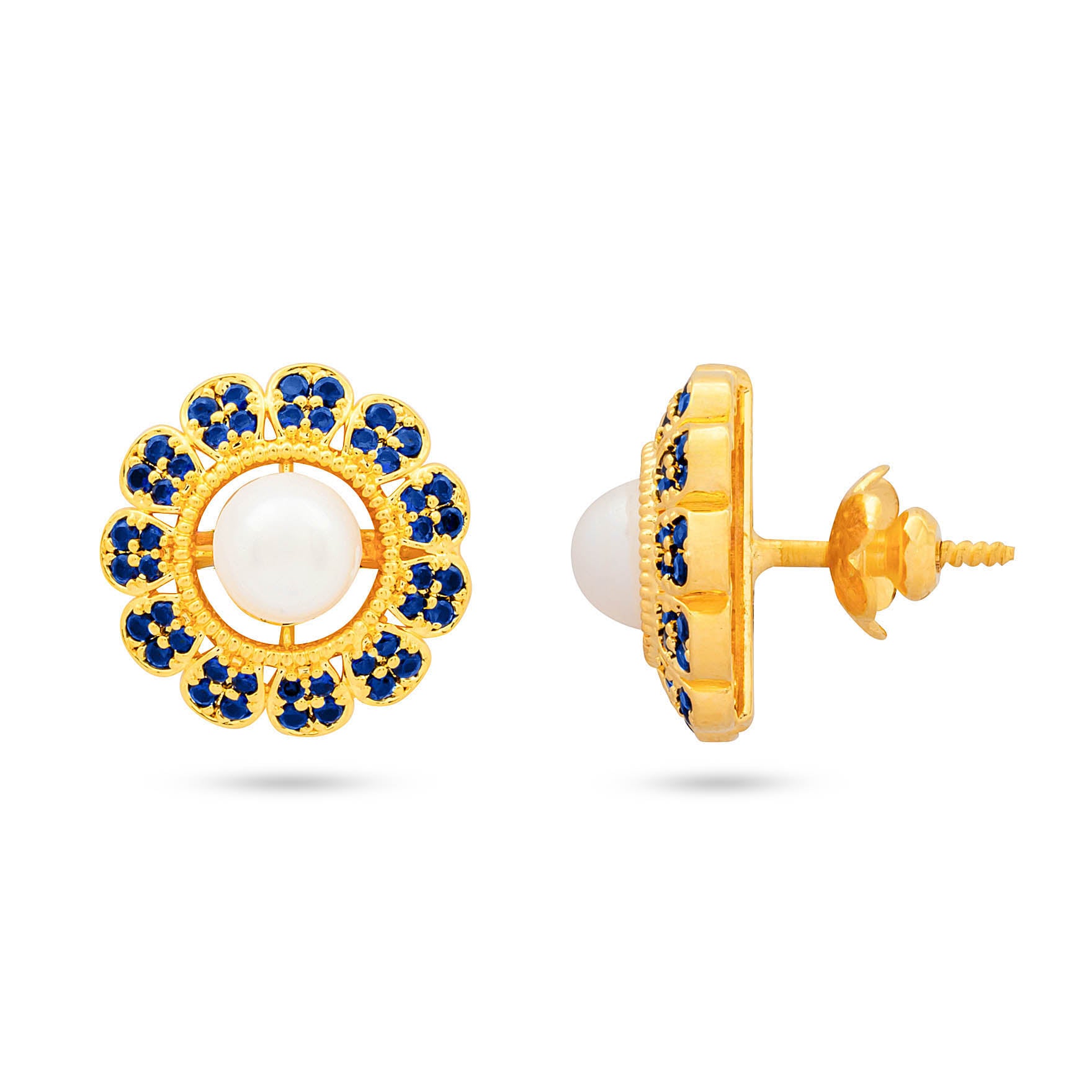 Ratna Pearl Stone Stud Earrings Online | Parakkat Jewels