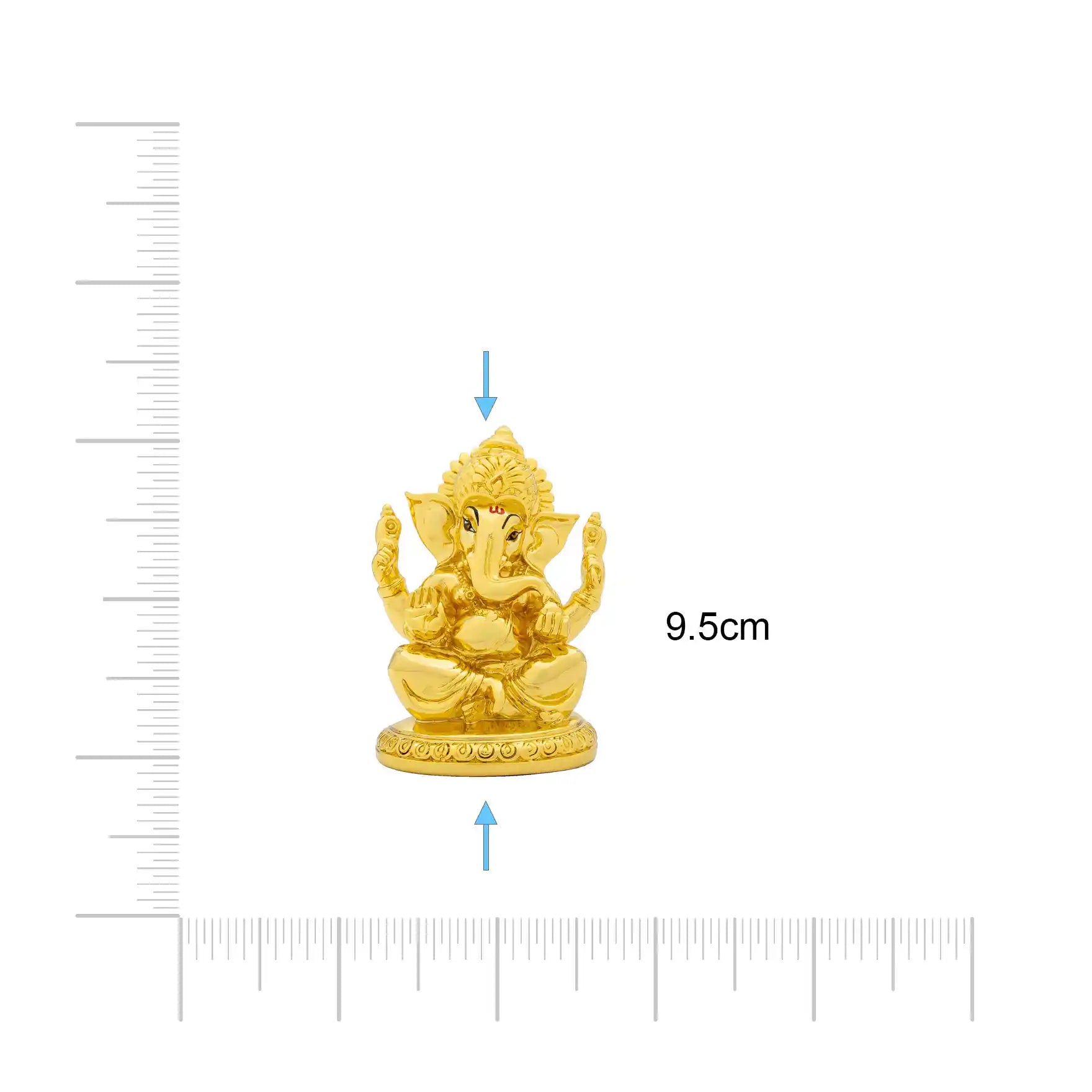 Ganesha Idol – Gold Plated – Ornate Seated Design with Modak & Abhaya Mudra – Vinayaka Murti (Hindu Deity Idol) – Home Temple & Festive Decor | PIDRGG49-003