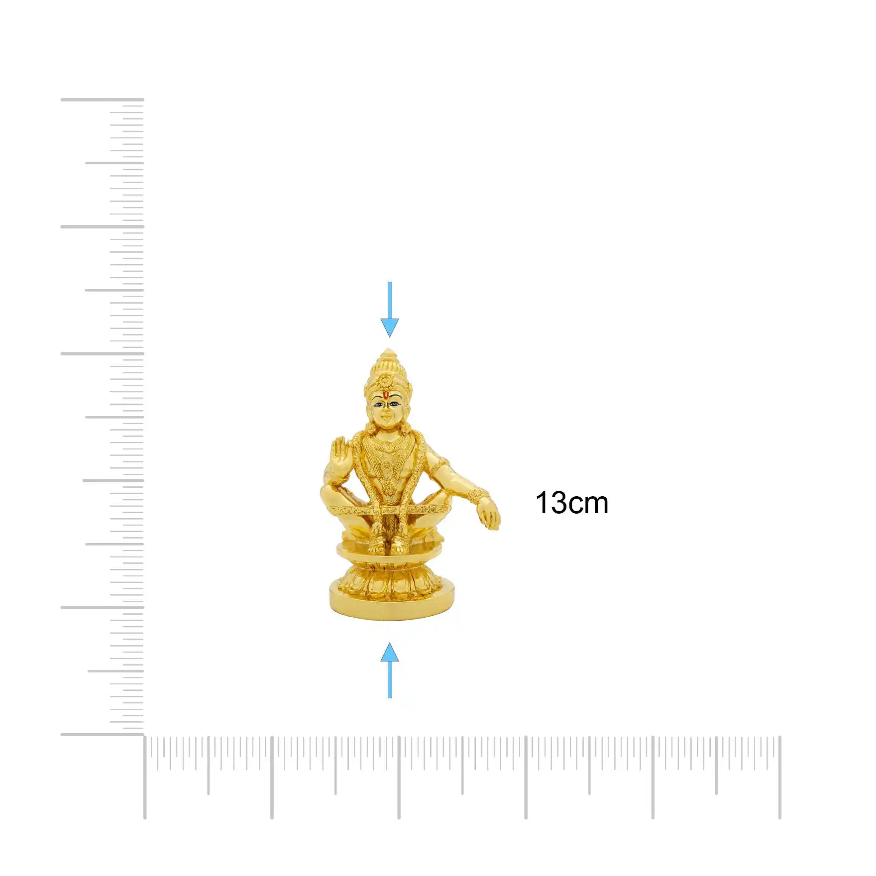 Ayyappa Idol – Seated Yogic Posture with Abhaya Mudra – Swamy Ayyappan Murti (Hindu Deity Idol) – Home Temple & Festive Decor |PIDRGAY6-053