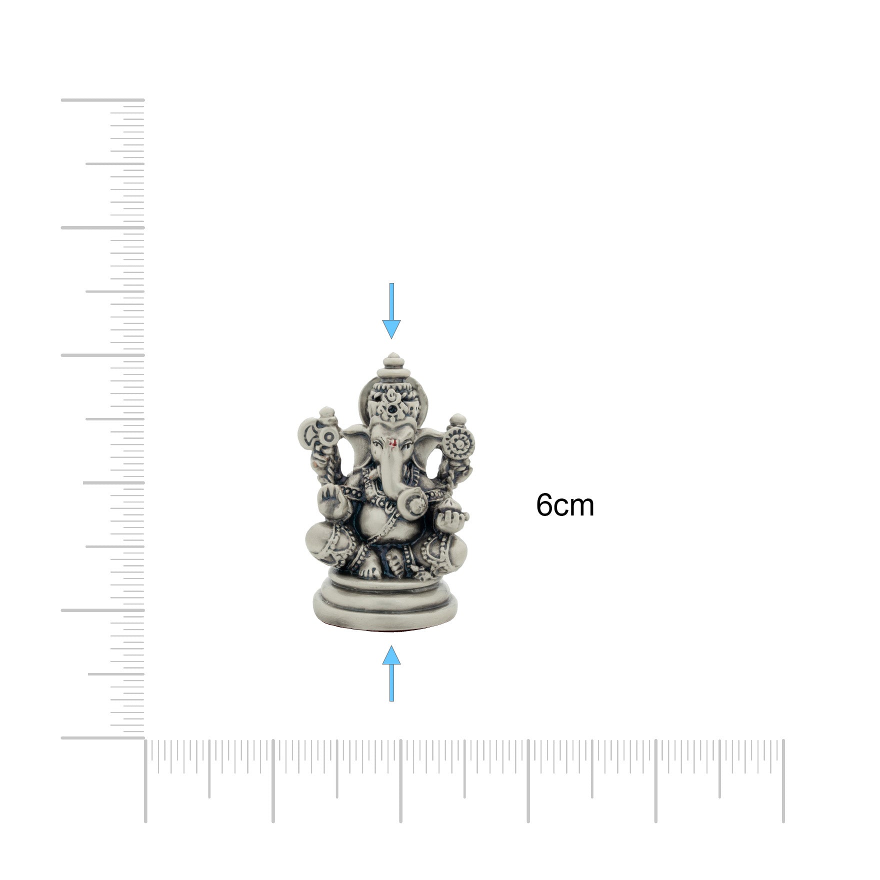 Lord Ganesha Idol – Antique Silver-Finish Resin Murti – Vinayaka Sitting Sculpture – Hindu Deity for Home Temple & Festive Décor | PIDRSG23-09