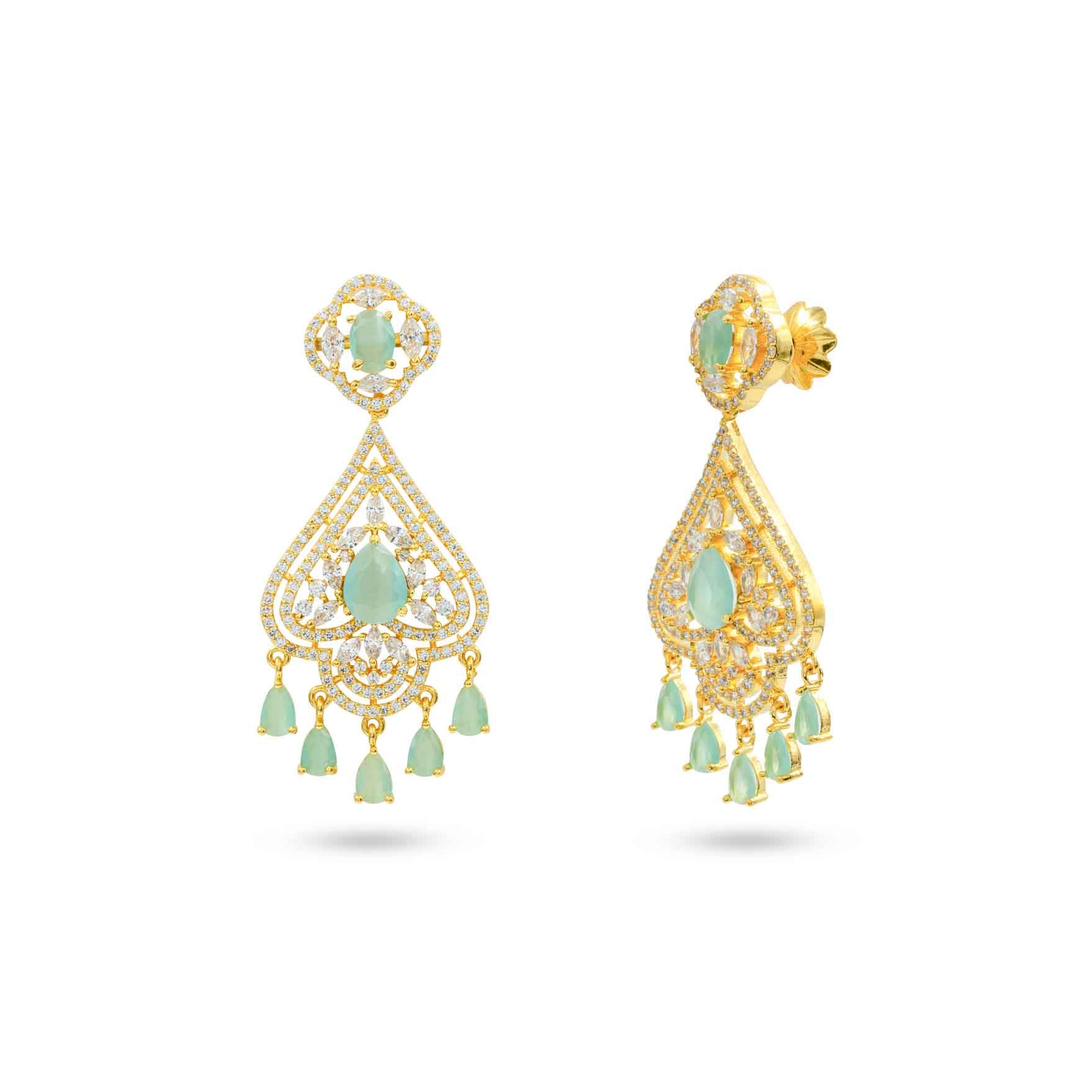 Gold Plated Hanging Earrings Online | Parakkat Jewels