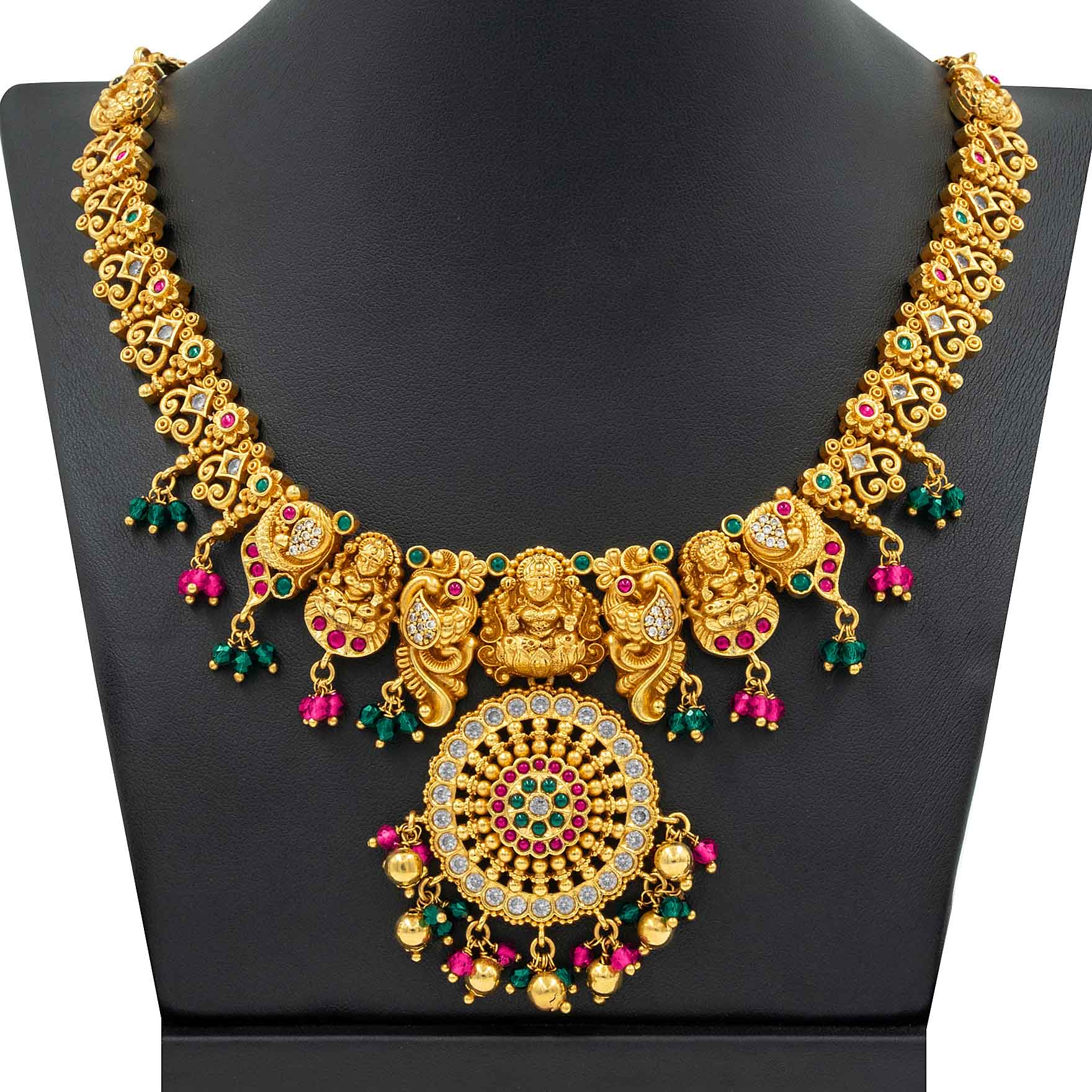 SRESHTA COLLECTION GERU NECKLACE WITH EARRING PSGRNSSR17WRG-038,PSGRHSTSR14WRG-002