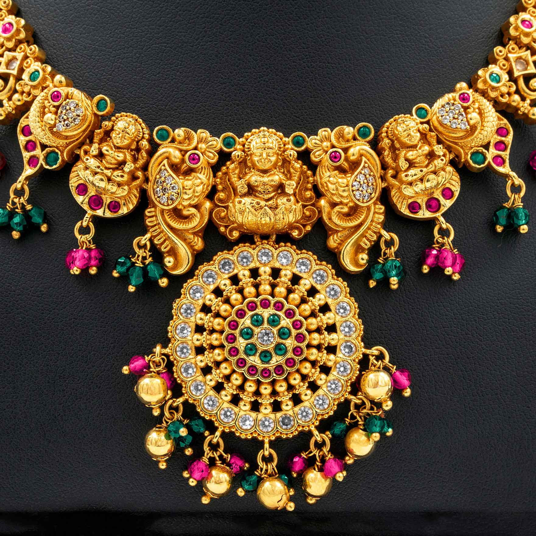 SRESHTA COLLECTION GERU NECKLACE WITH EARRING PSGRNSSR17WRG-038,PSGRHSTSR14WRG-002