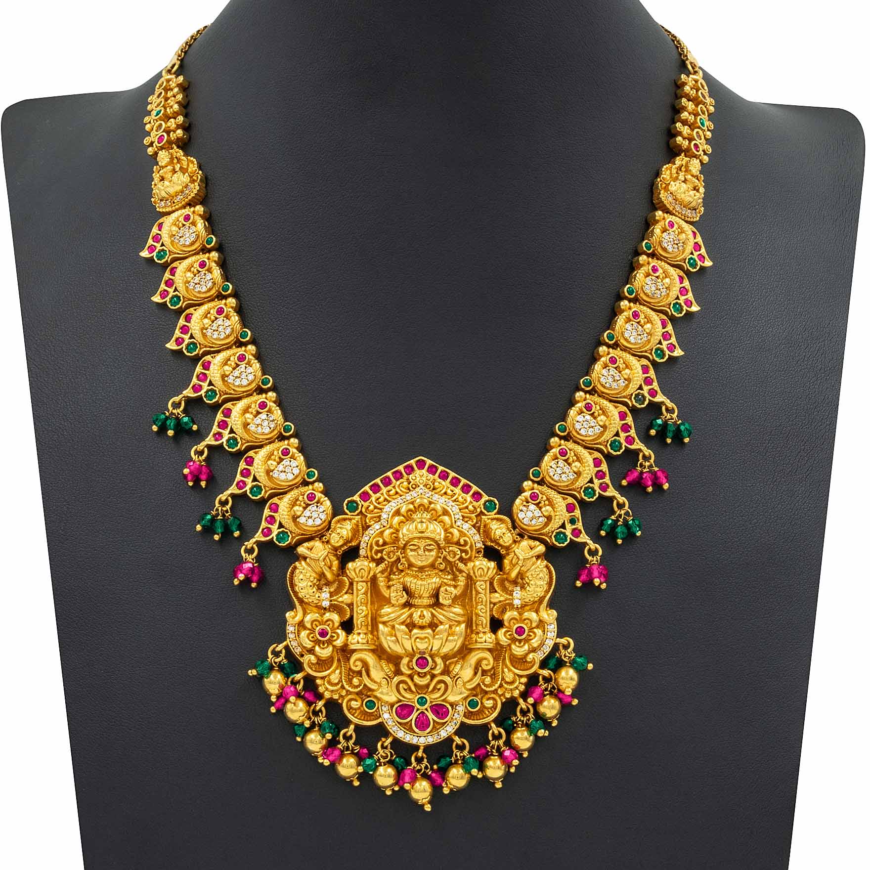 SRESHTA COLLECTION GERU NECKLACE WITH EARRING PSGRSSR24WRG-0311,PSGRHSTSR10WRG-052